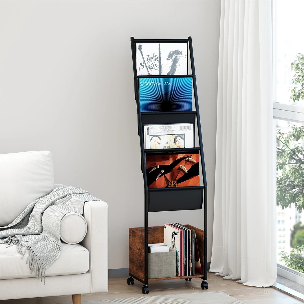 7 Levede Vinyl Record Storage with 4 Tier Display Shelf Holder, 7 of 8