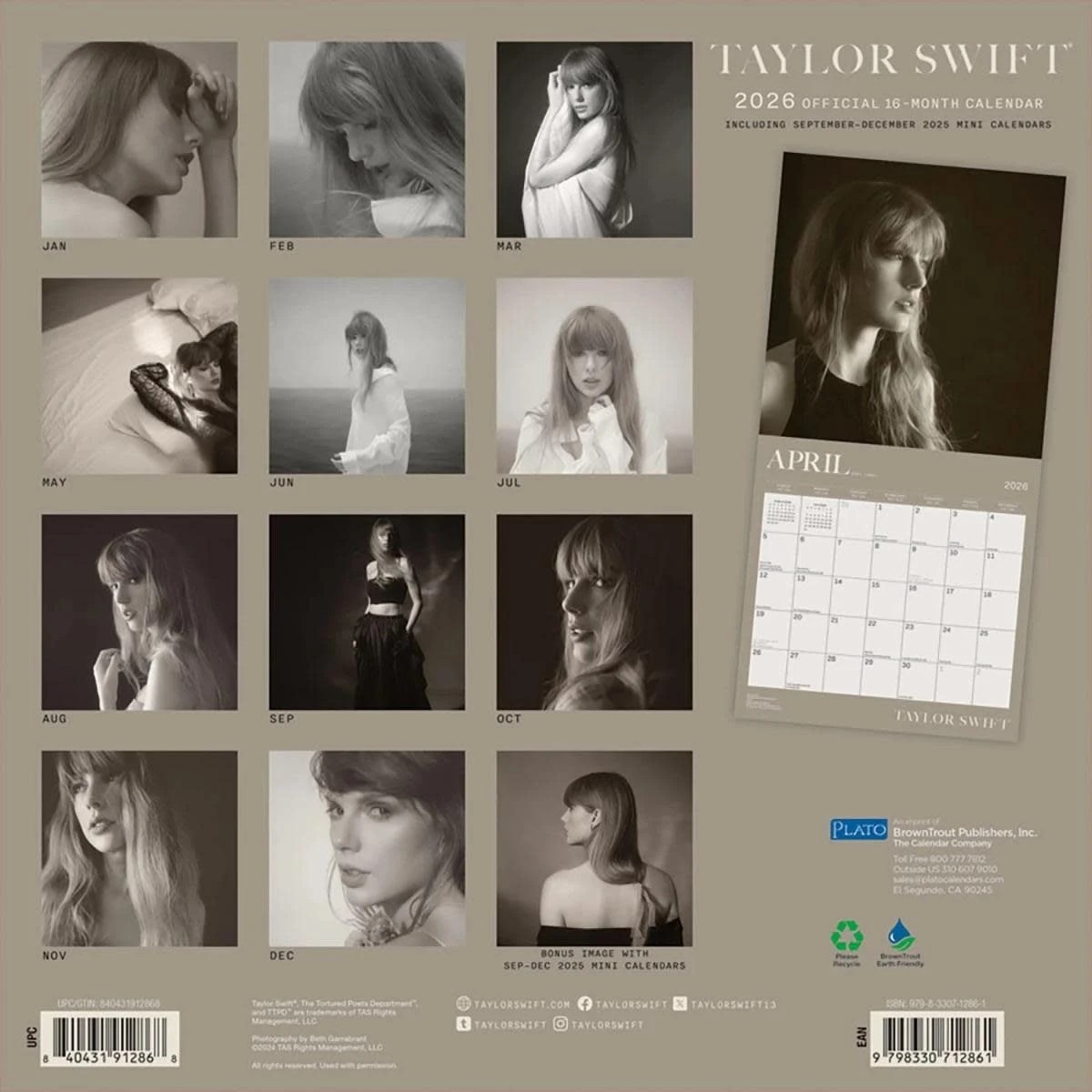2 Taylor Swift 2026 Official 16-Month Calendar, 2 of 4