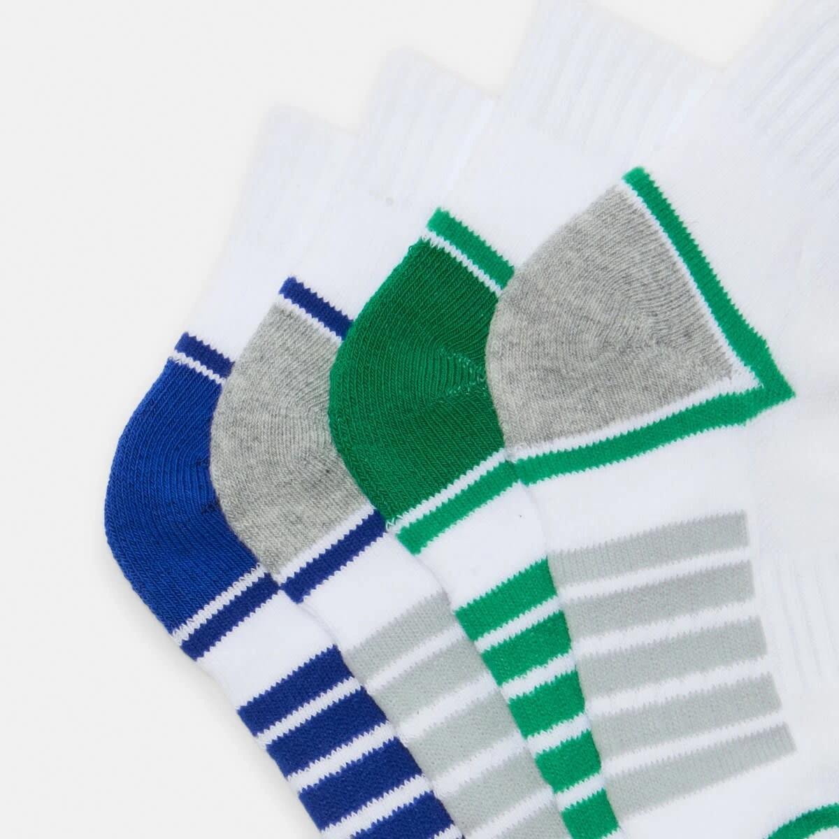 2 4 Pack Active Kids Quarter Crew Socks GREEN MULTI, 2 of 3