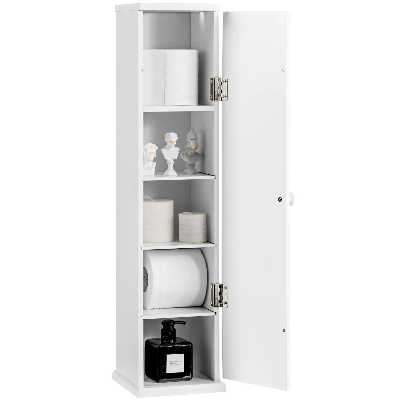 2 Costway 5-Tier Bathroom Storage Cabinet Toilet Paper Holder Stand, 2 of 2