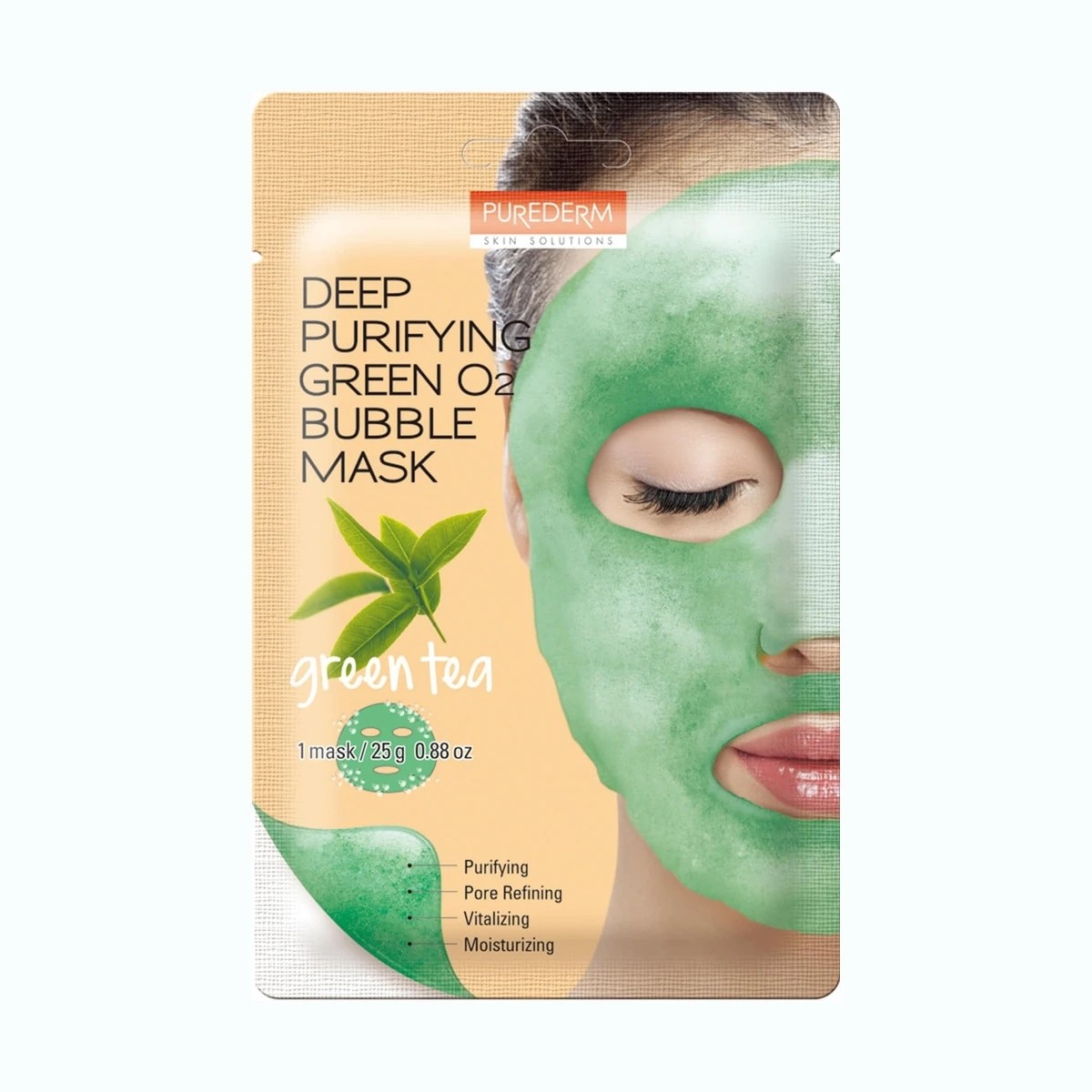 1 Purederm Deep Purifying Green O2 Bubble Mask 25g - Green Tea, 1 of 1