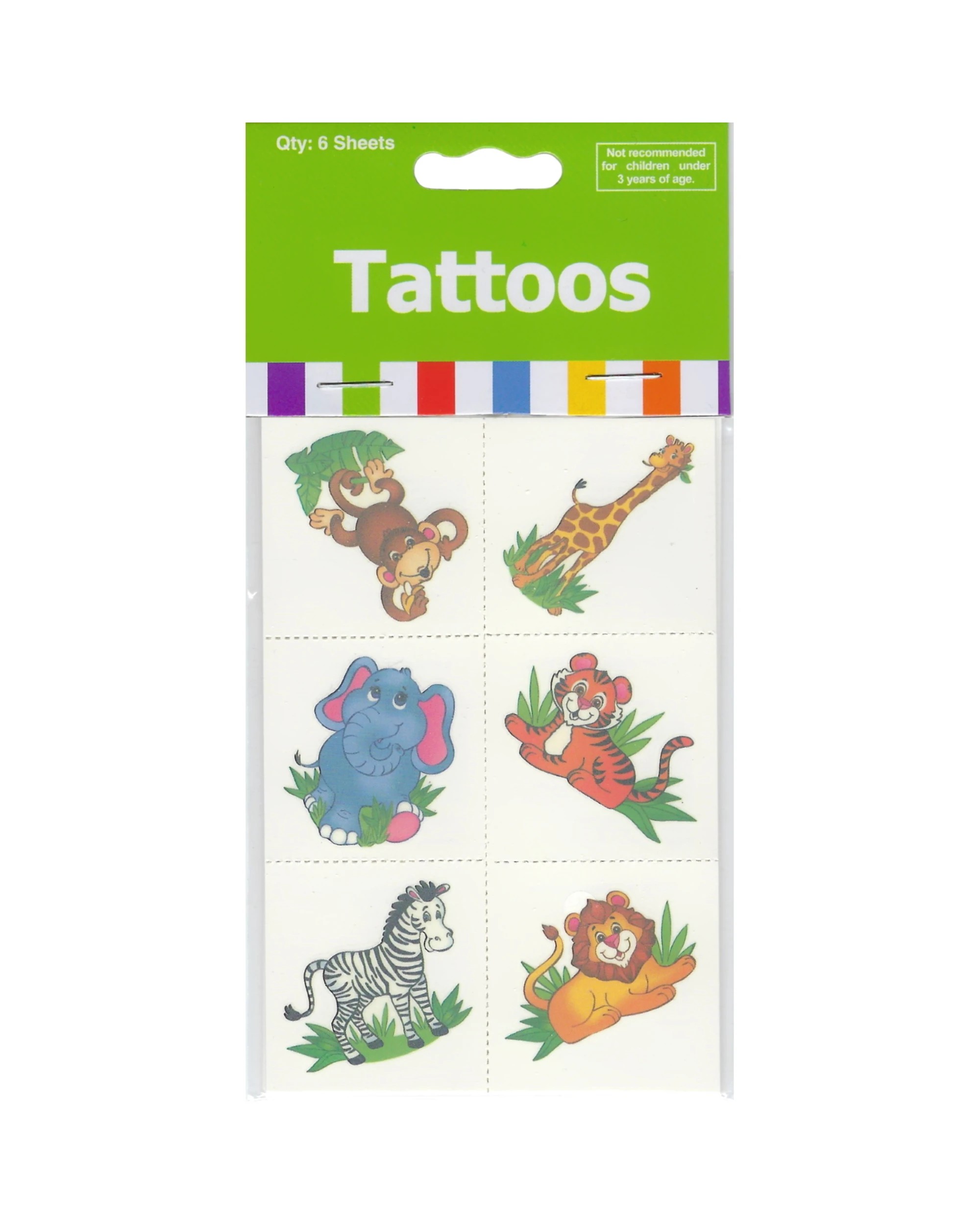 1 Fun Express Zoo Animals Tattoos Pack of 36 - Multi, 1 of 1