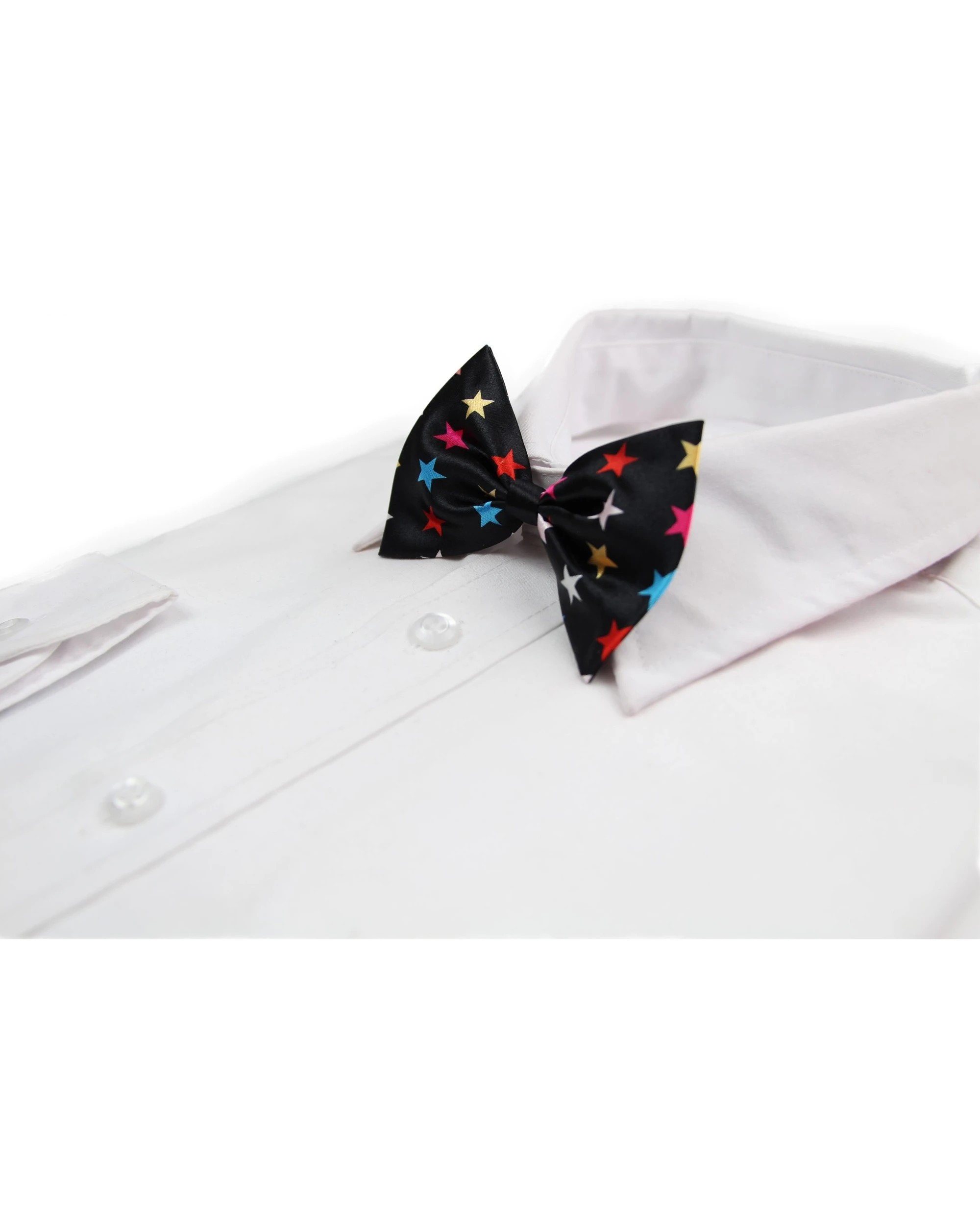 1 Zasel Boys Black With Multicoloured Stars Patterned Bow Tie - Multi, 1 of 4