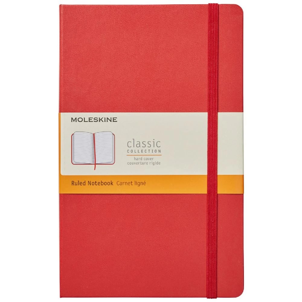 1 Moleskine Classic Hardcover Ruled Large 240pg Notebook Red, 1 of 5