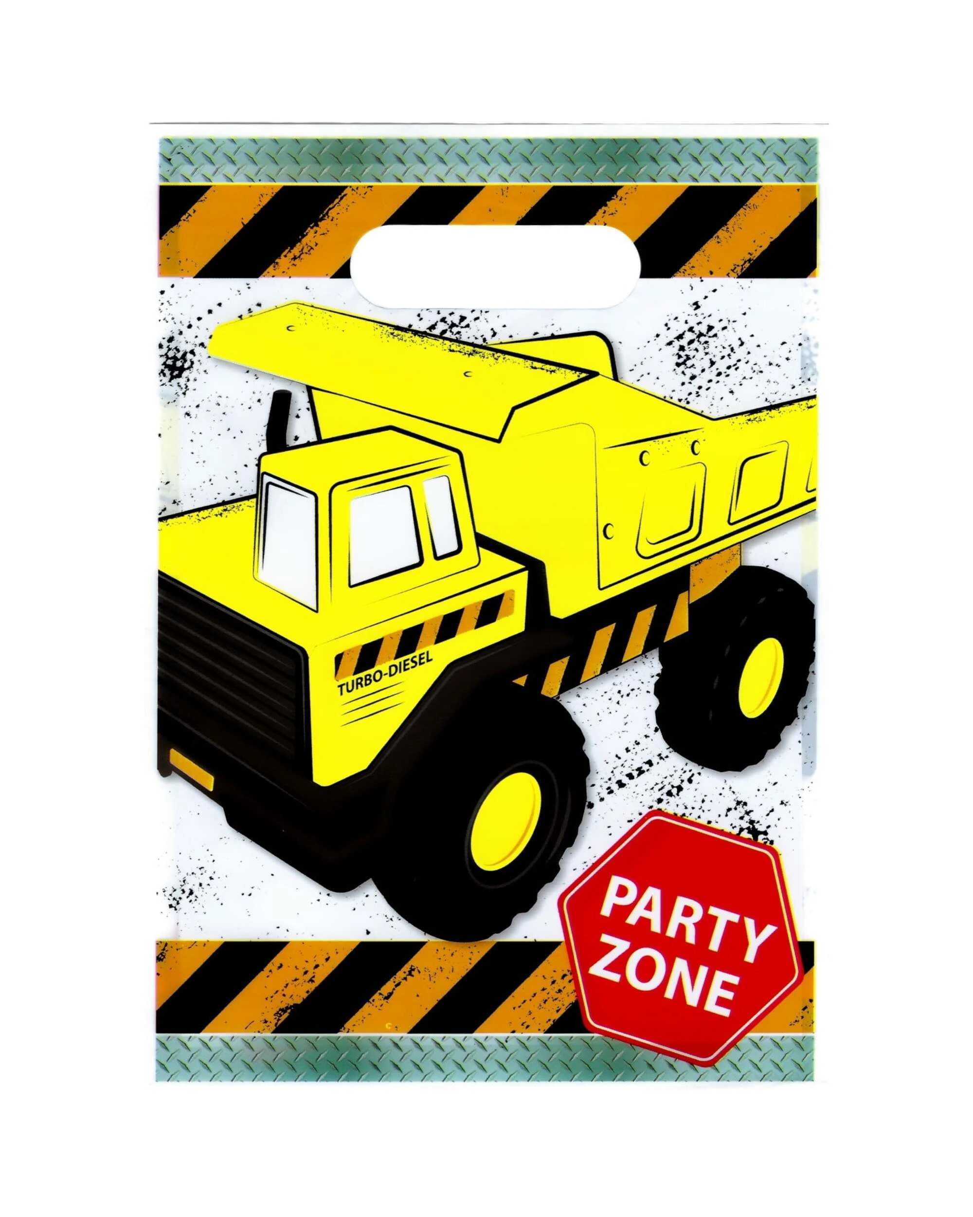 1 Artwrap Construction Truck Party Plastic Lolly Treat Bags Pack of 8 - Multi, 1 of 1