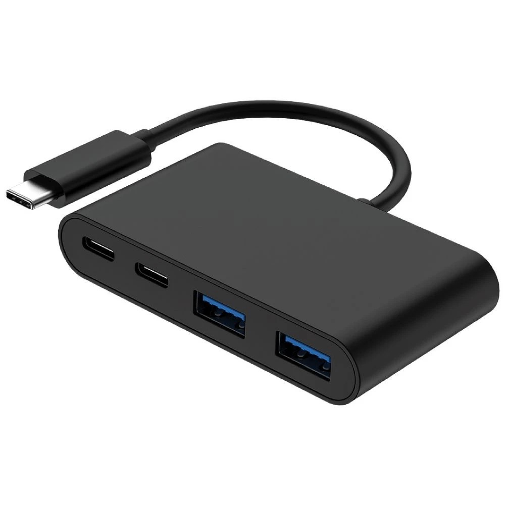 1 J.Burrows USB-C to USB 3.0 4-Port Hub Black, 1 of 3