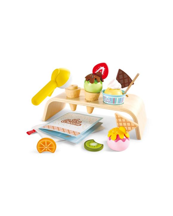 Hape Creamy Dreamy Ice Corner Pretend Play Toy With Toppings Kids - Plain