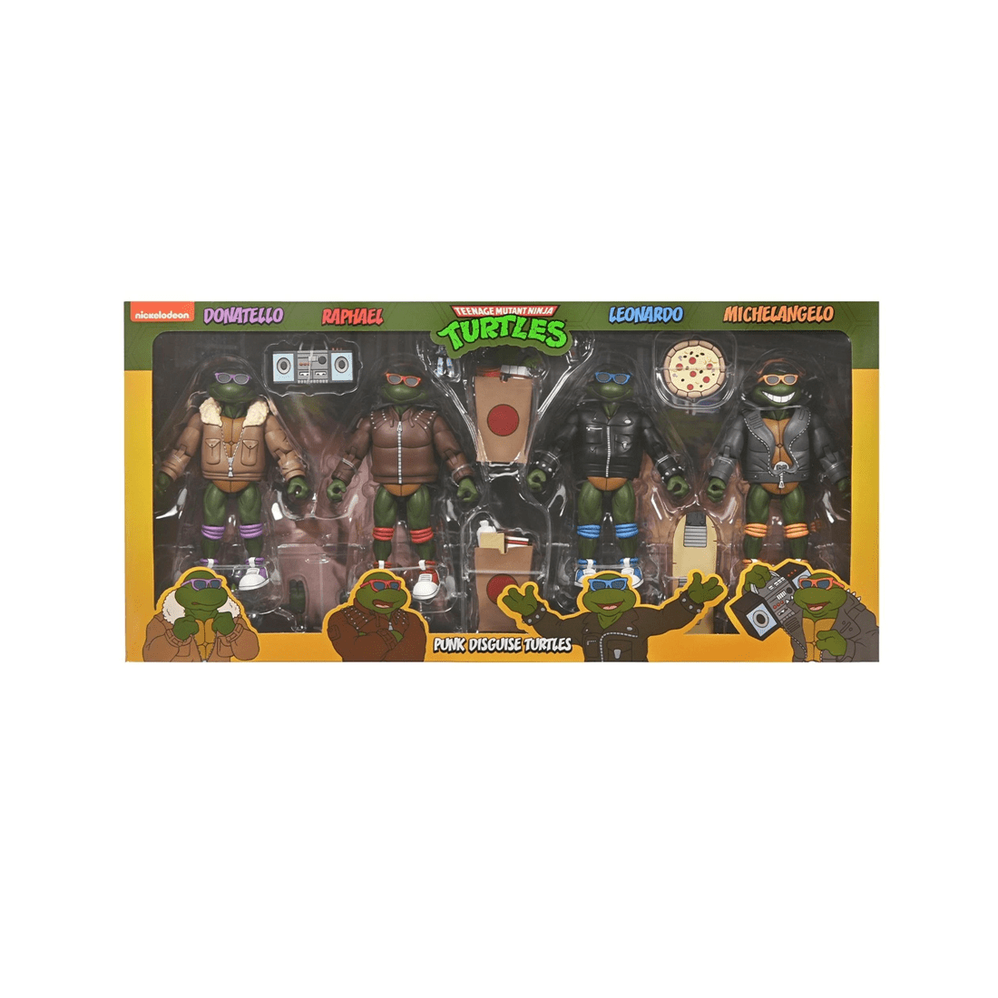 1 NECA Teenage Mutant Ninja Turtles Cartoon Punk Turtles 7 inch Action Figure 4 Pack, 1 of 8