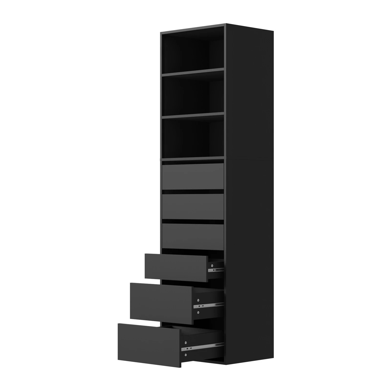 7 Oikiture Wardrobe Storage Cabinet Shelf Unit Clothes 3 Shelves 6 Drawers
 - Black, 7 of 10