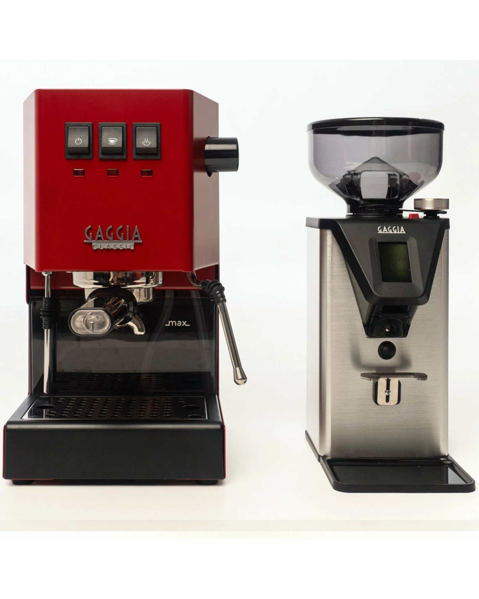 1 Gaggia Classic E24 Red Coffee Machine & Coffee Grinder Package, 1 of 5