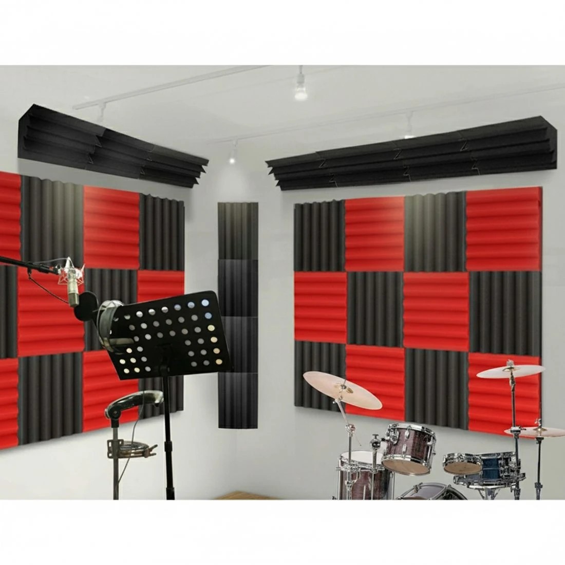 5 Alpha Acoustic Foam 20pcs Corner Bass Trap Sound Absorption Proofing Treatment - Black, 5 of 6