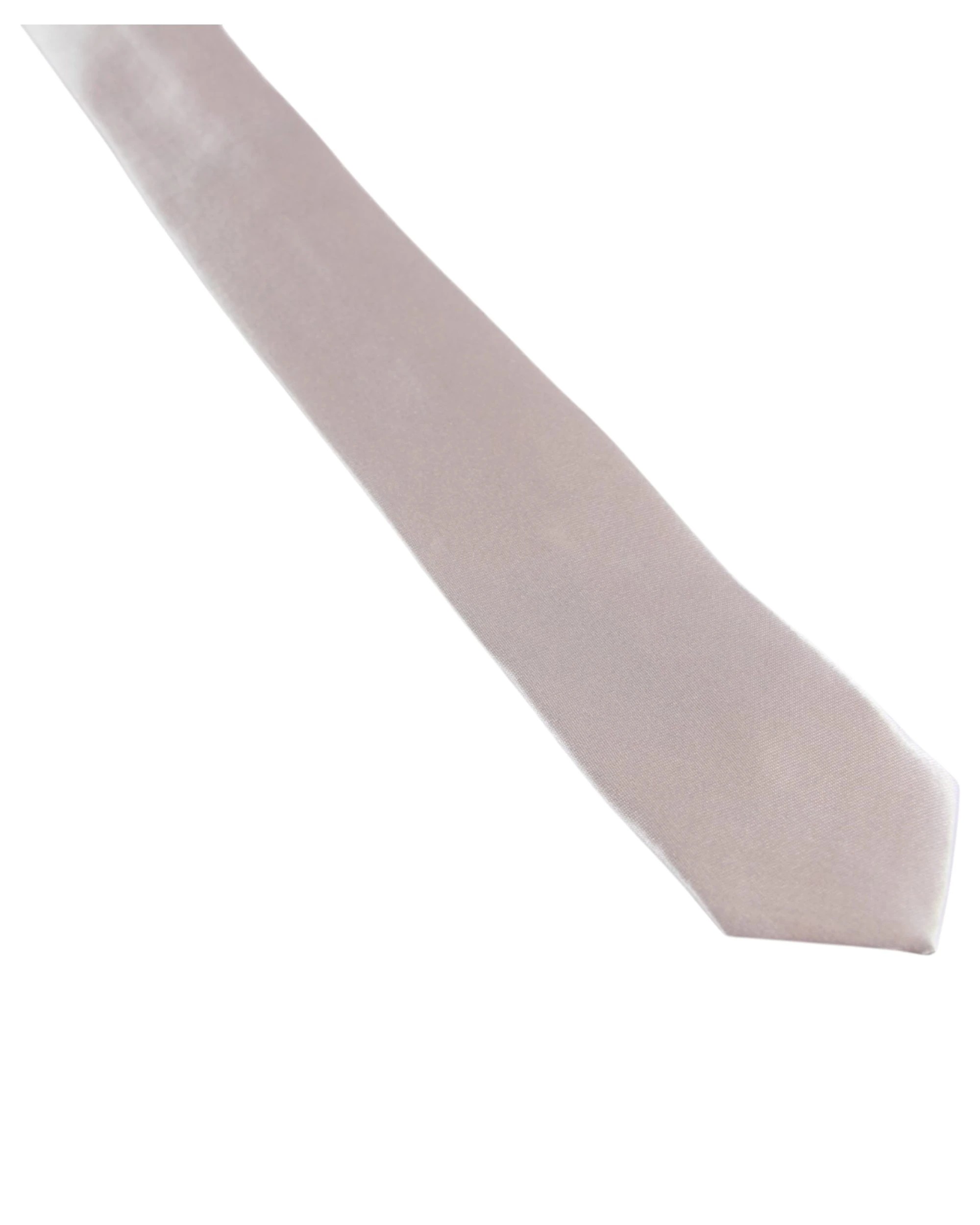 4 Zasel Mens Blush 5cm Skinny Plain Neck Tie - Pink, 4 of 5