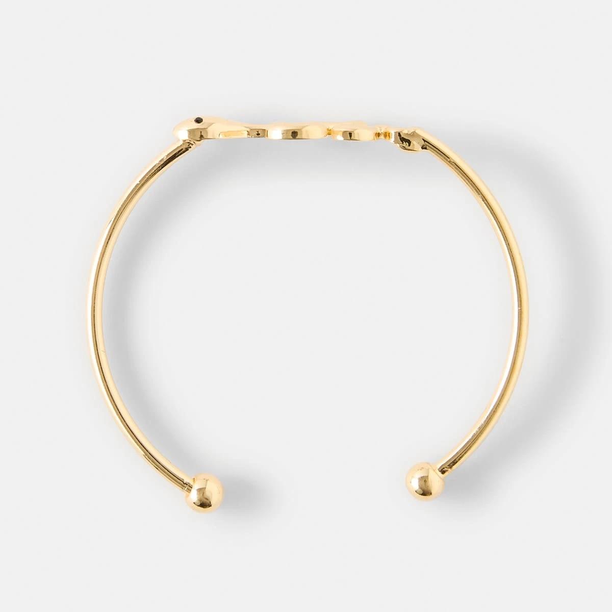 2 Snake Cuff Bracelet - Gold Tone Gold, 2 of 4
