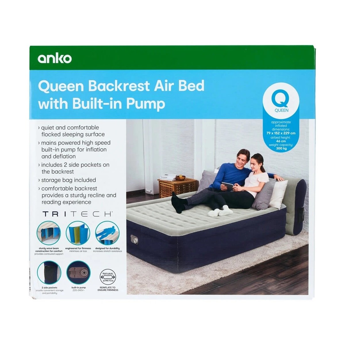 9 Backrest Air Bed with Built-in Pump - Queen Bed, 9 of 9