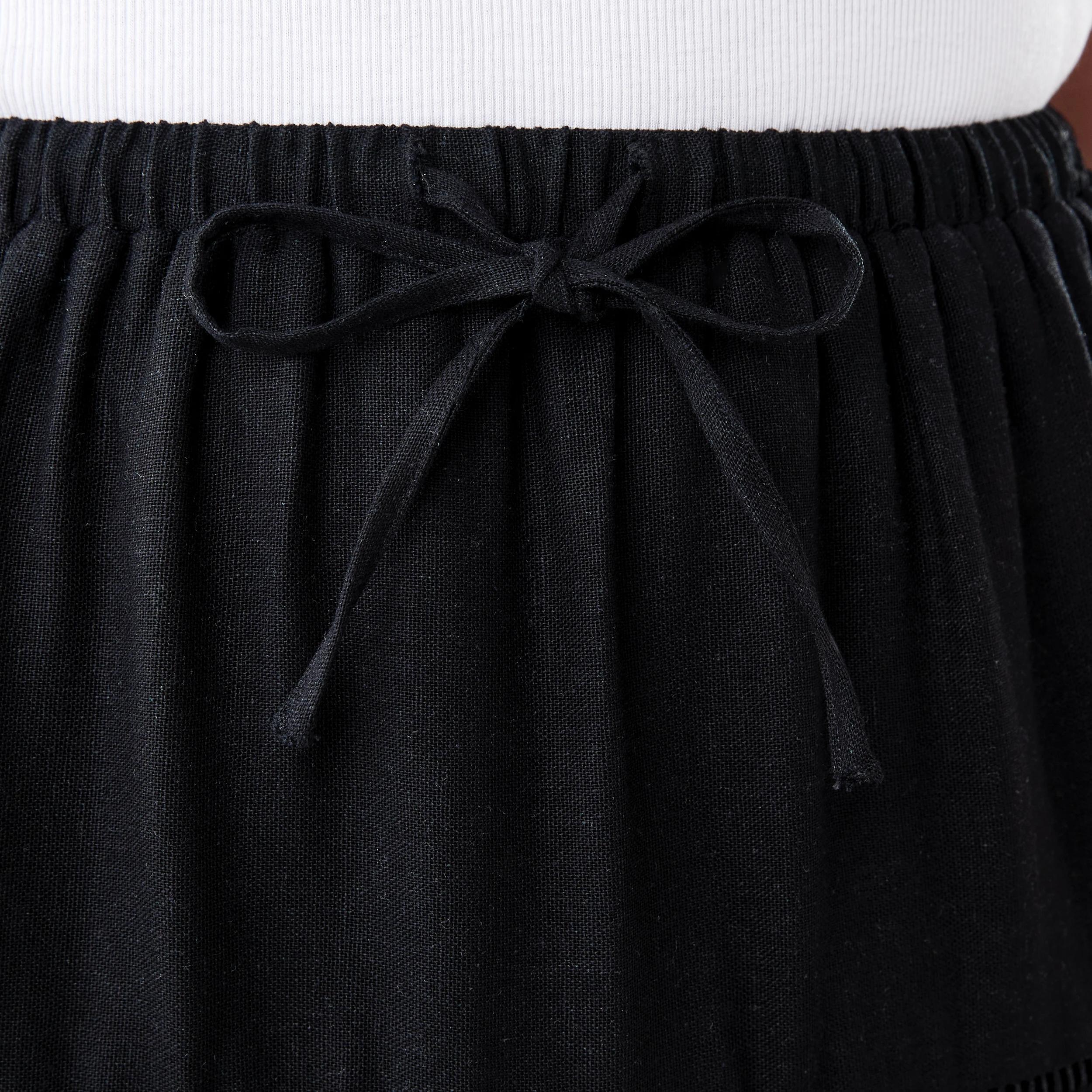 4 Tiered Trim Maxi Skirt Black, 4 of 5