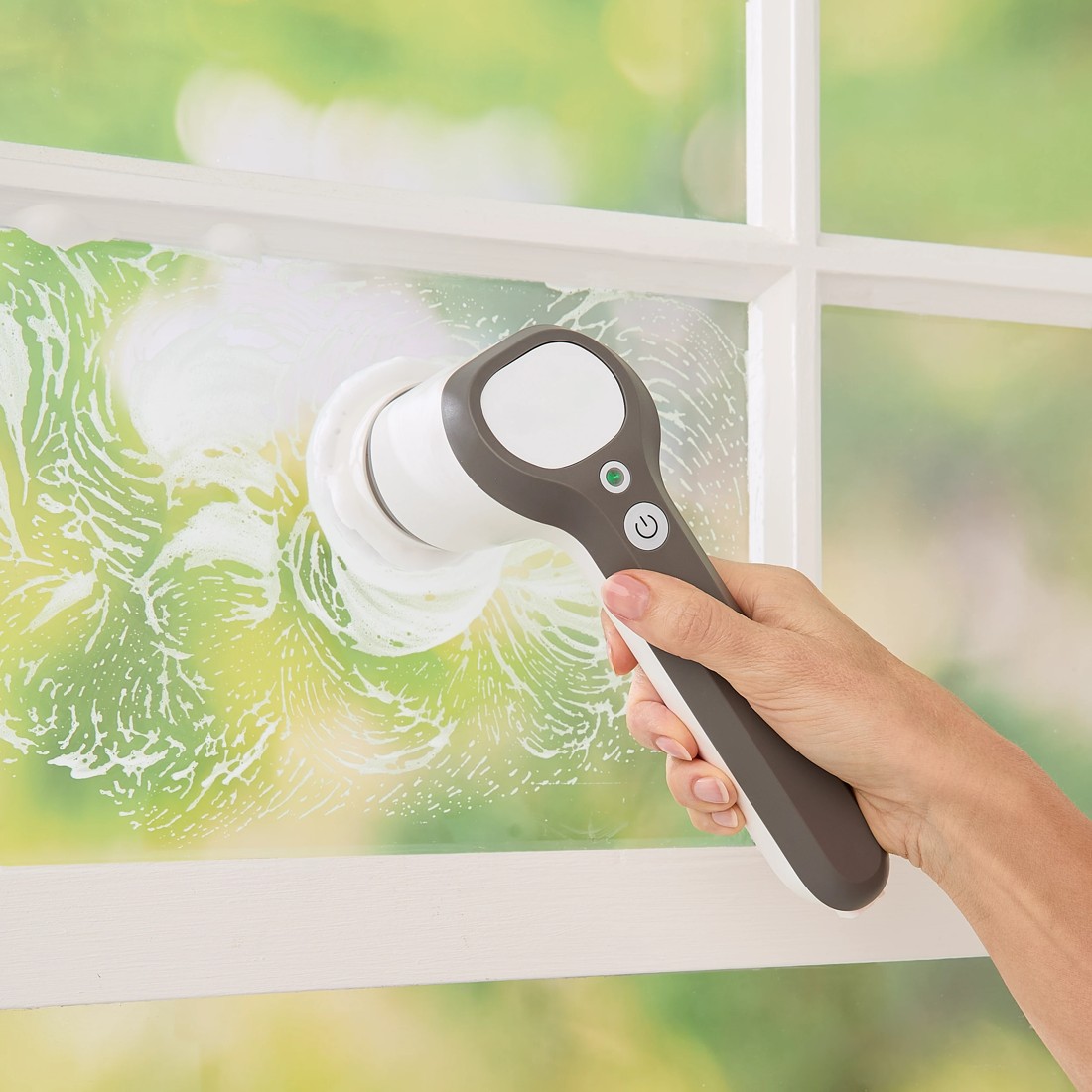 3 Rechargeable Handheld Scrubber - Grey and White, 3 of 10