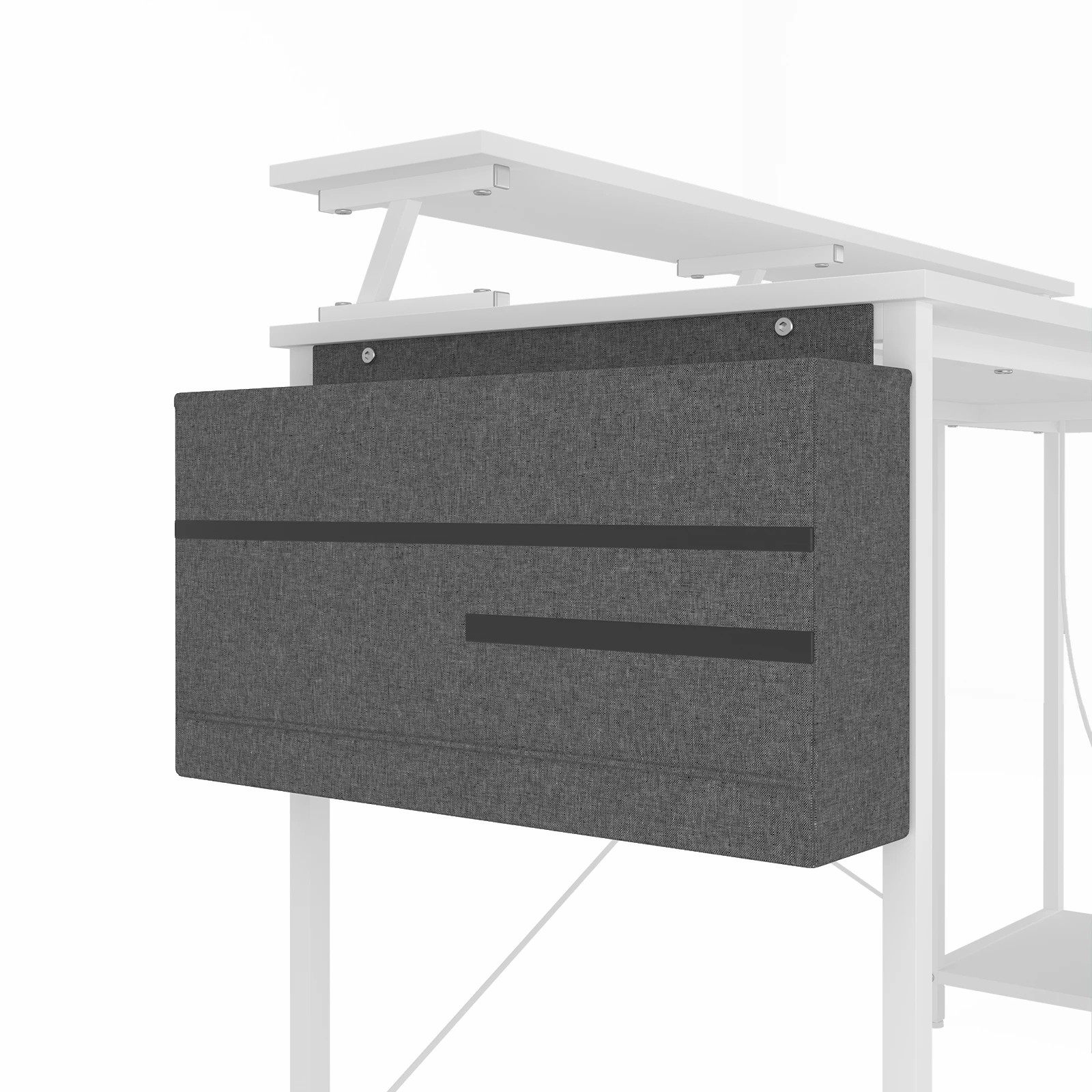 9 Advwin L Shaped Gaming Desk 140cm With Led Lights & Power Outlets Convertible Computer Desk - White, 9 of 10