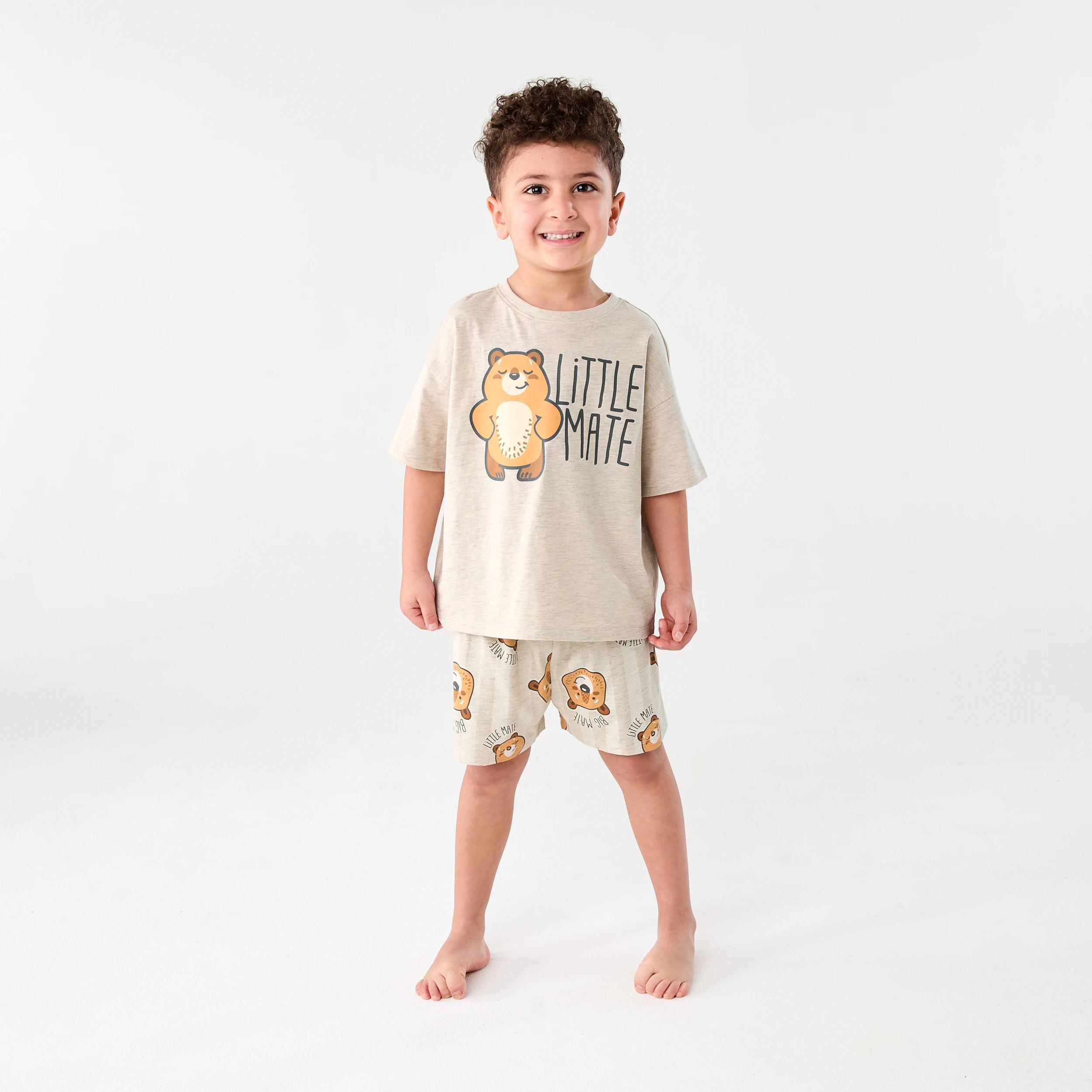 1 Father's Day Pyjama Set LITTLE BEAR MATE OATMEAL, 1 of 7