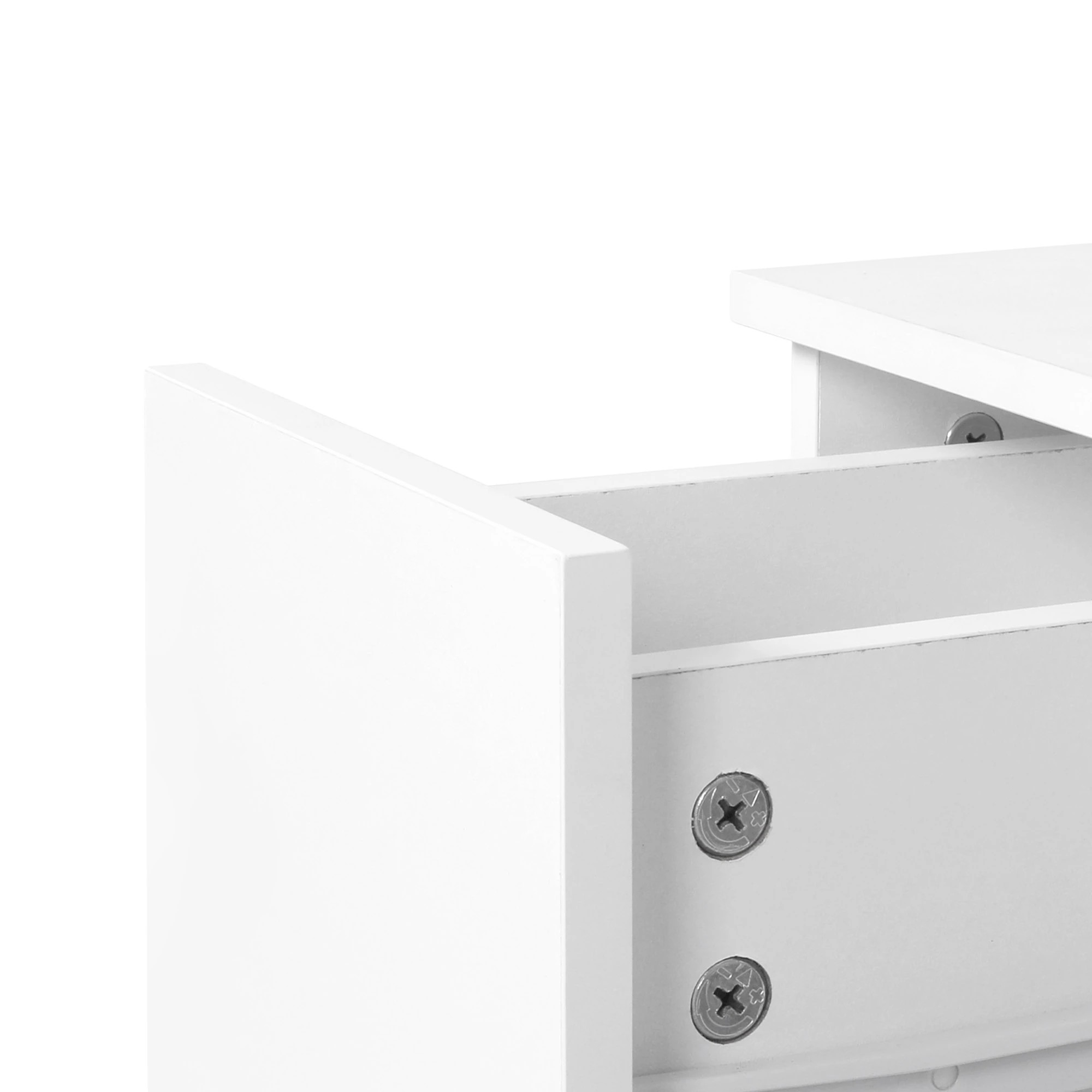5 Levede Slim Bedside Table Nightstand Side Table Storage Bedroom Narrow Cabinet - White, 5 of 9