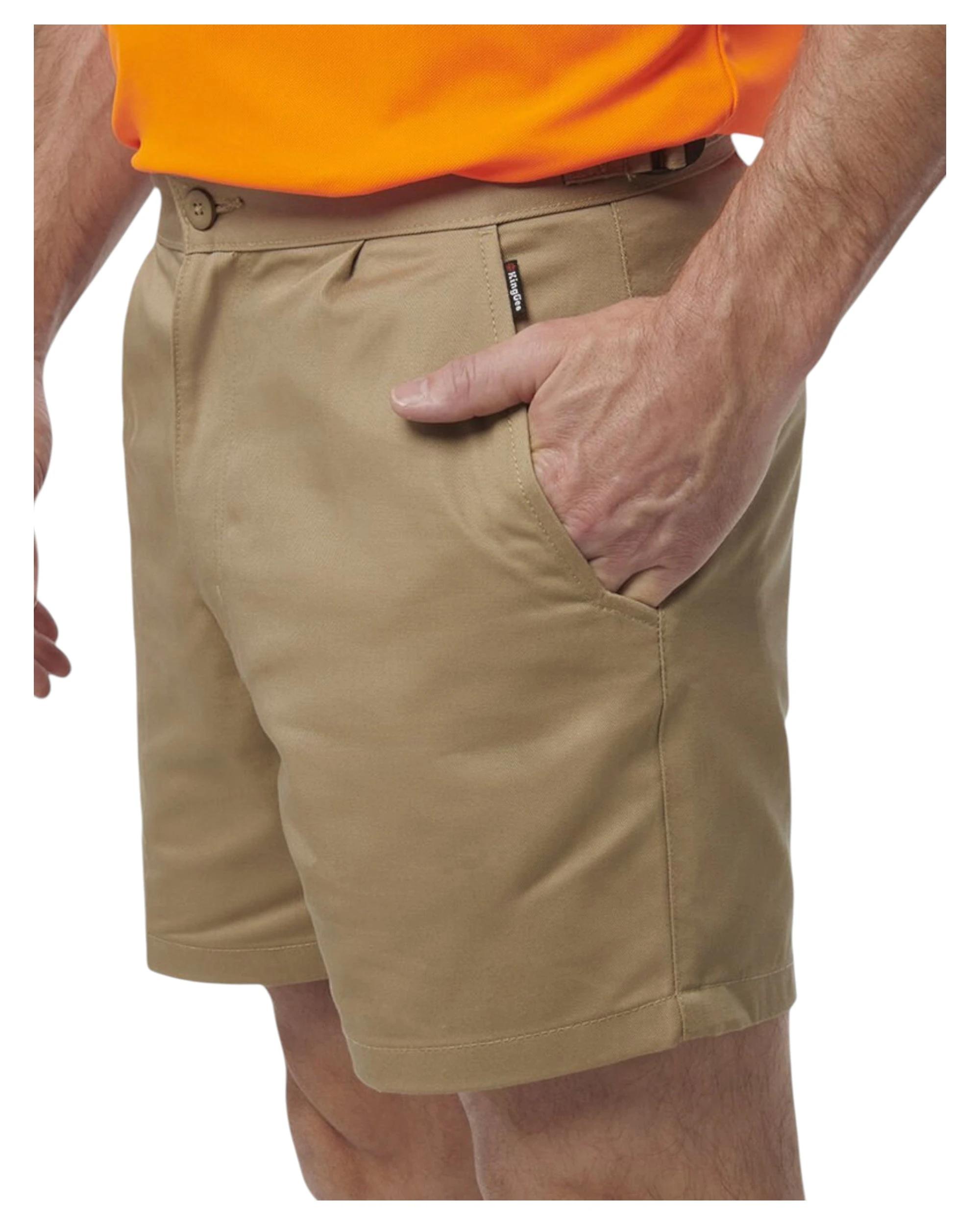 2 KingGee Mens Drill Utility Short Workwear Tradie Trade Khaki Khaki, 2 of 6