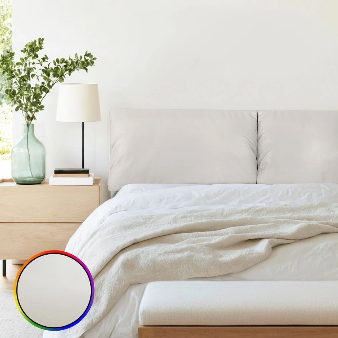 5 Artiss Double Bed Frame RGB LED Floating Beds Adjustable Headboard - White, 5 of 9