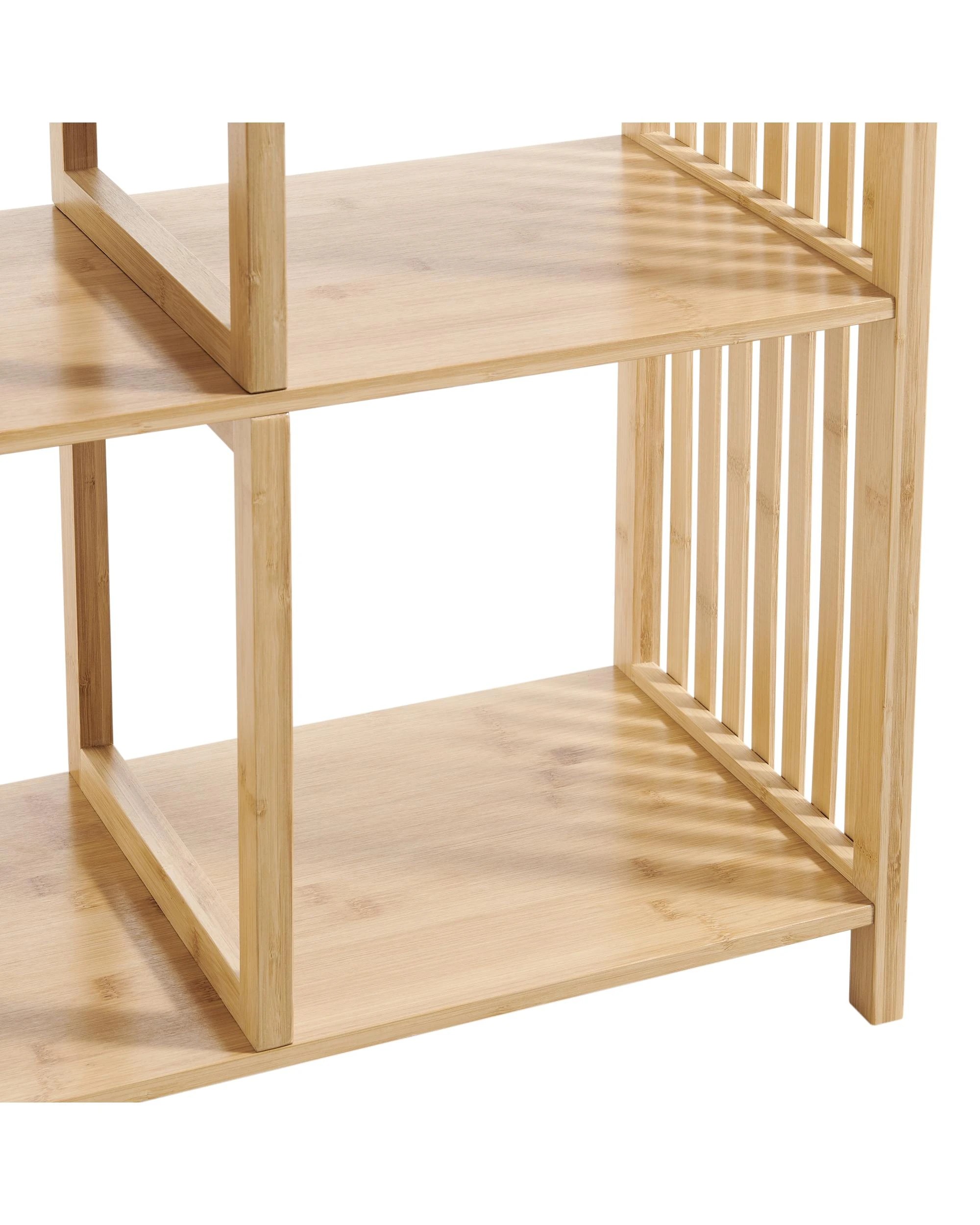 7 Kodu Open Shelf Bookshelf Display Unit 3 Step Bamboo - Natural, 7 of 9
