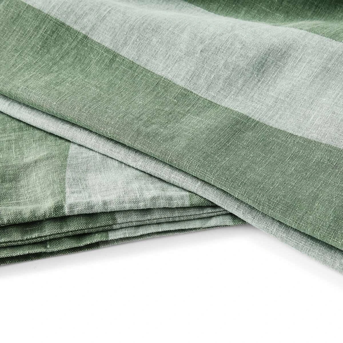 7 Stripe Linen Cotton Quilt Cover Set - King Bed, Green, 7 of 7