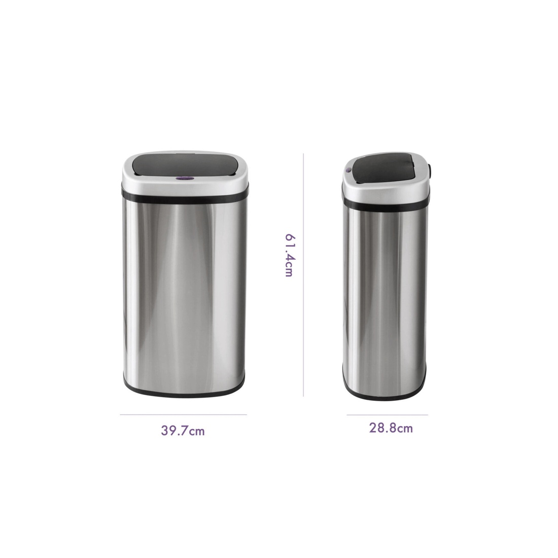 2 Healthy Choice 50L Stainless Steel Motion Sensor Rubbish Bin, 2 of 6