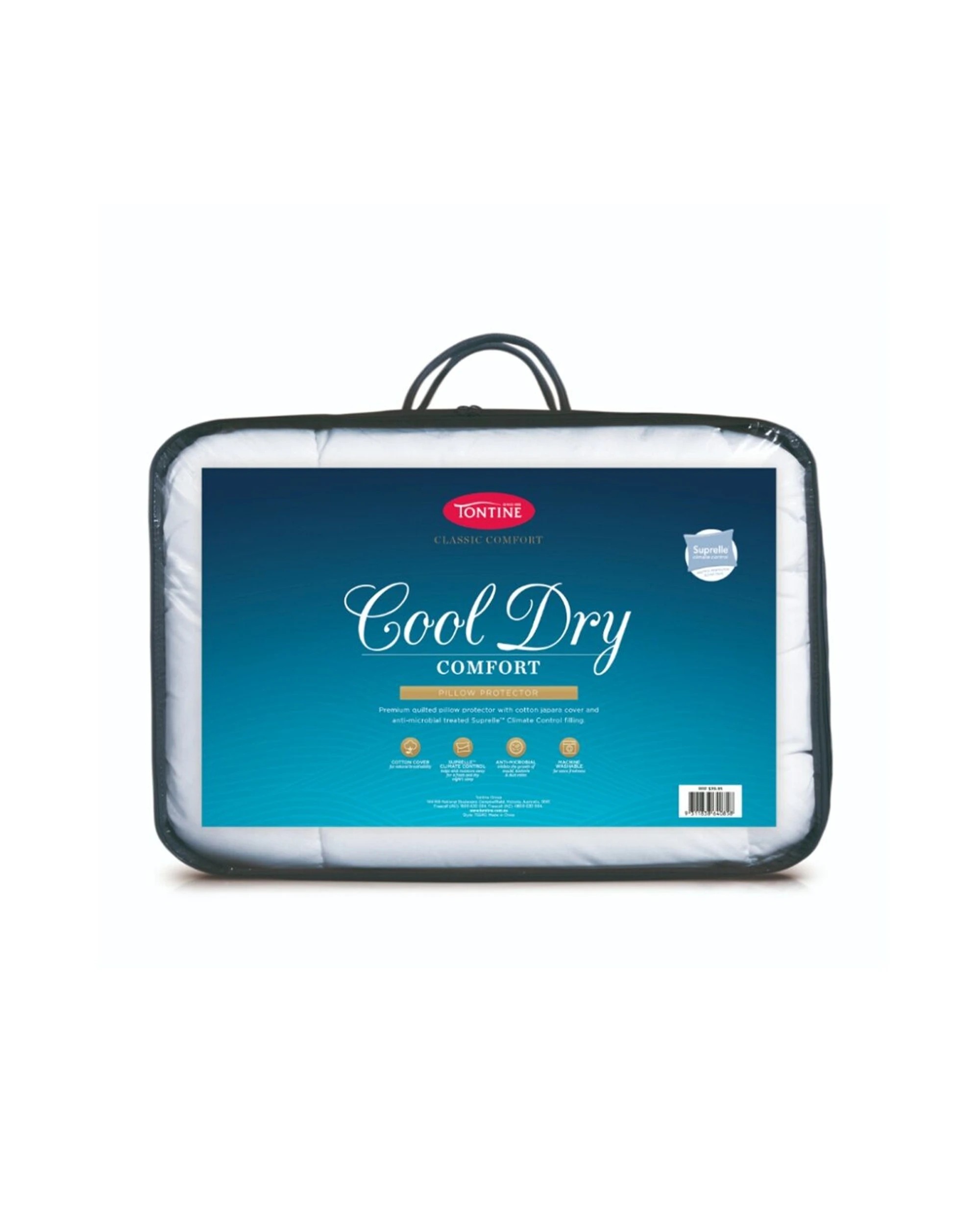2 Tontine Classic Comfort Cool Dry Pillow Protector Climate Control Standard 4PK - White, 2 of 4