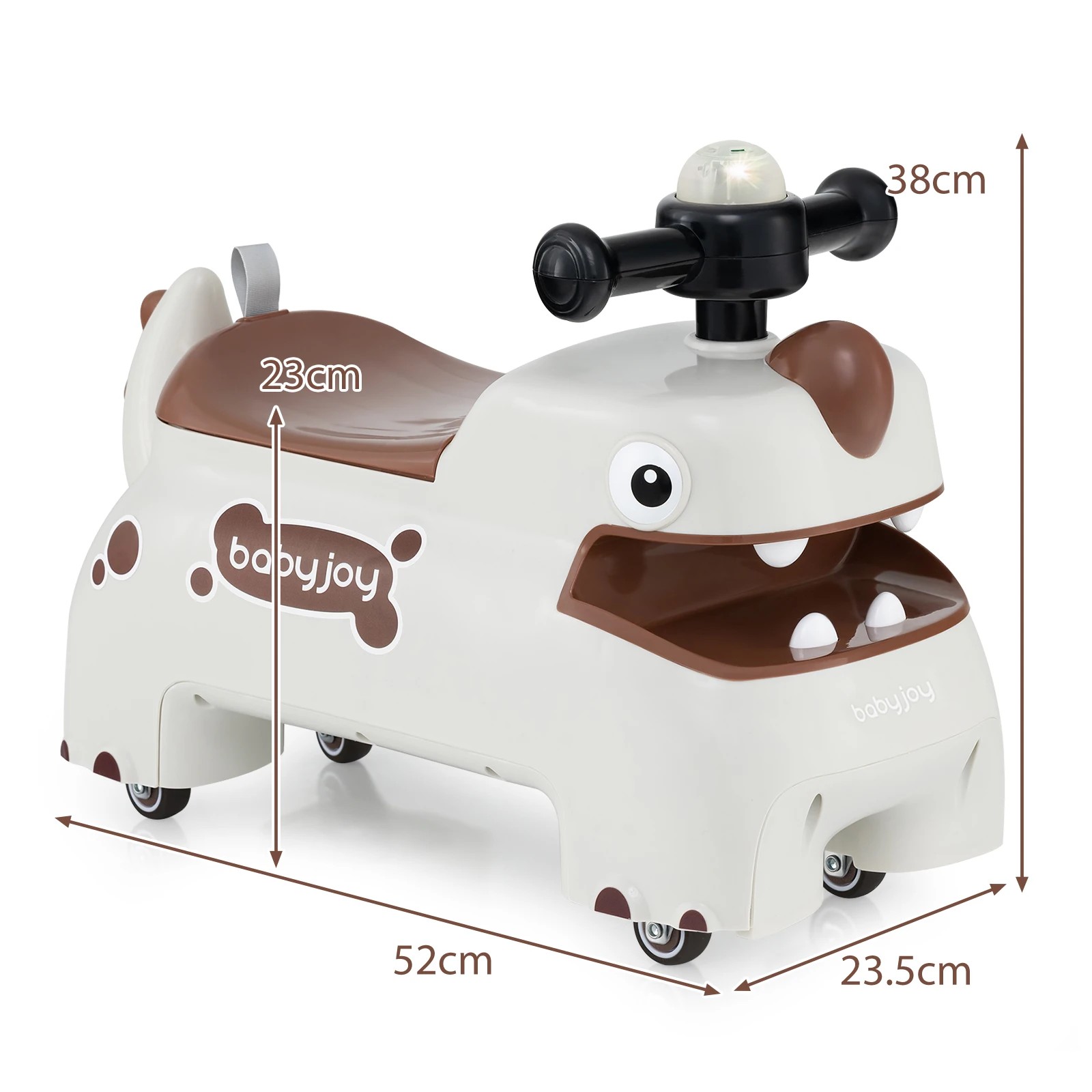 2 Costway Walking Sliding Car Foot to Floor Ride on Toy - White, 2 of 2
