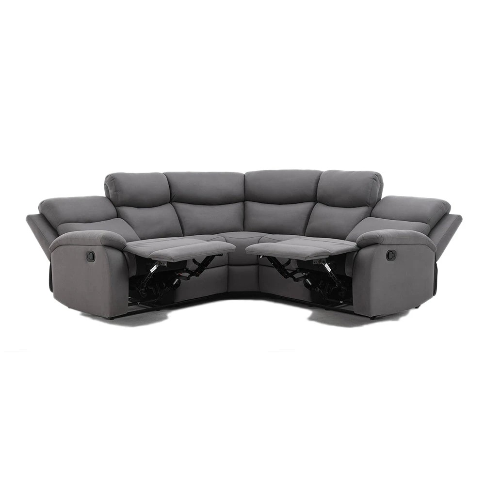 5 Foret 5 Seater Sofa Corner Lounge Recliner Footrest Bed Chaise Couch Fabric Grey Dark, 5 of 9