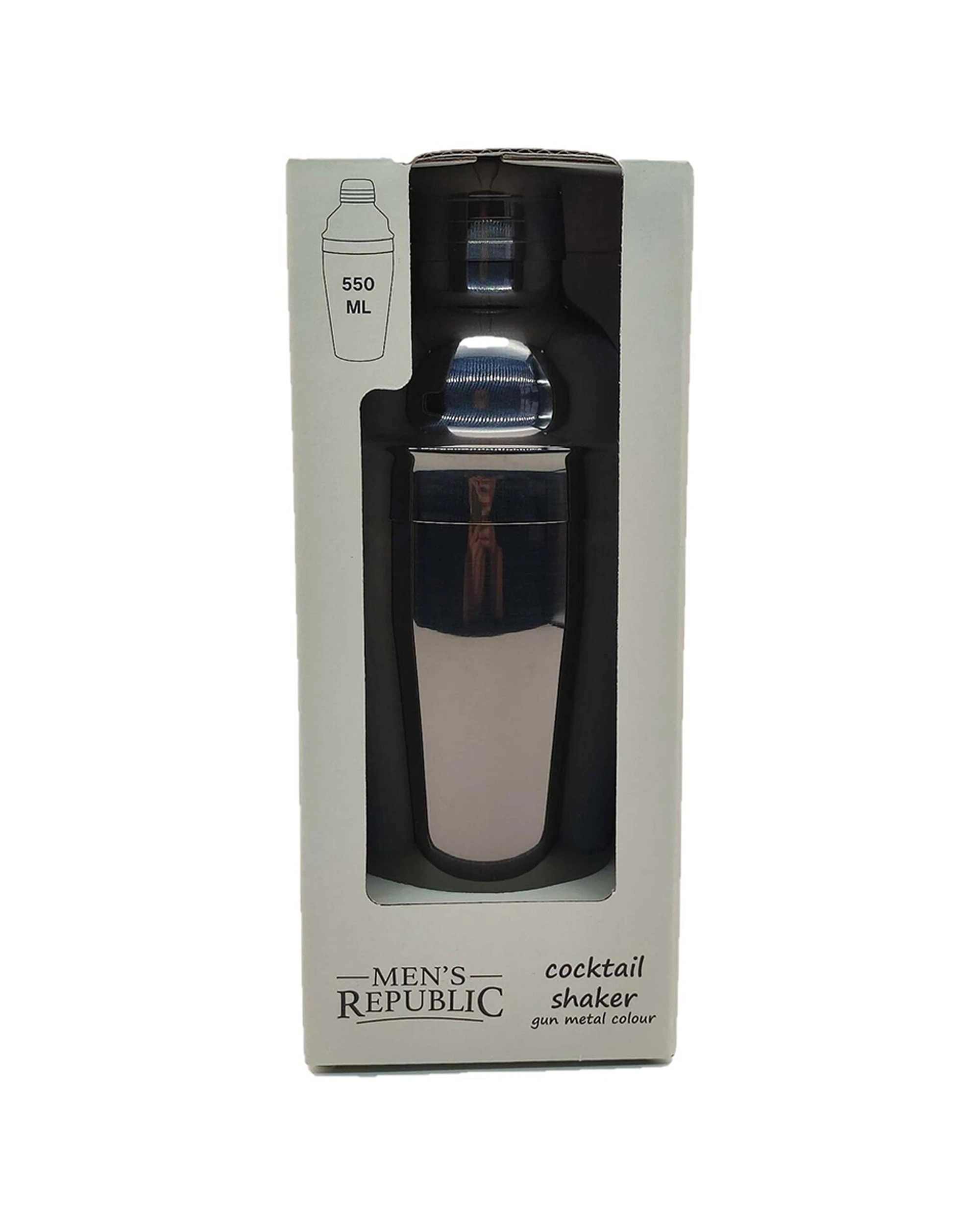 3 Men's Republic Bartender Cocktail Shaker 550ml Gift Set Stainless Steel Durable Barware Kit - Black, 3 of 5