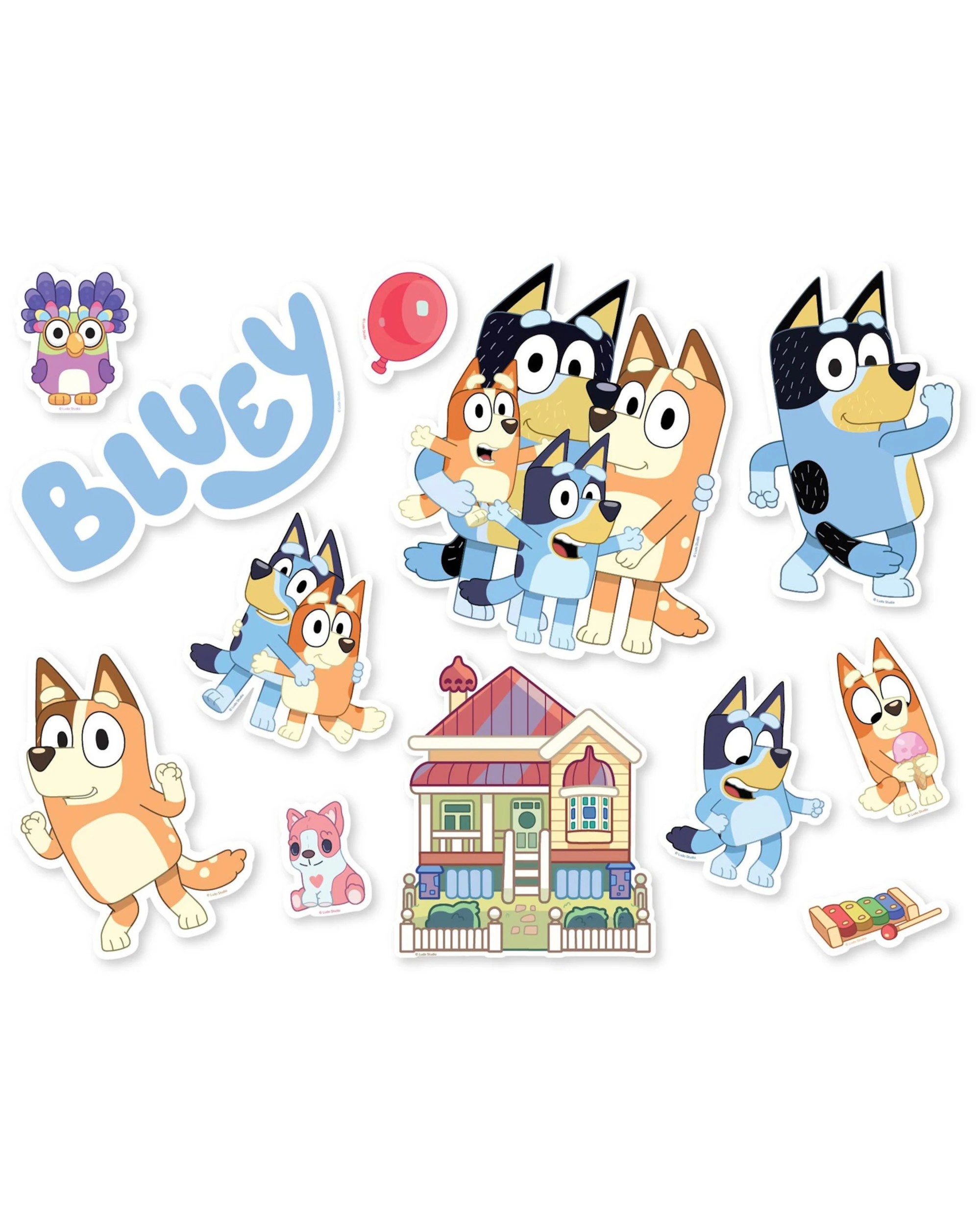 1 CCDS Bluey Cutout Wall Decorations Pack of 12 - Multi, 1 of 3