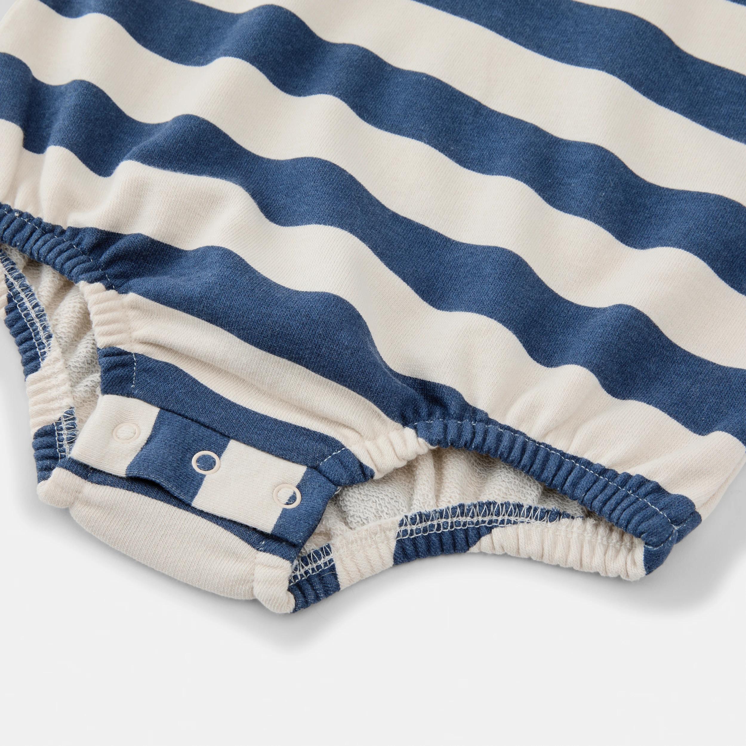 3 Short Sleeve Terry Bodysuit MUTED NAVY STRIPE, 3 of 5