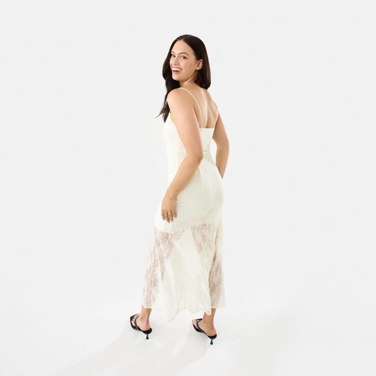 5 Sleeveless Lace Maxi Dress Prtn White, 5 of 10