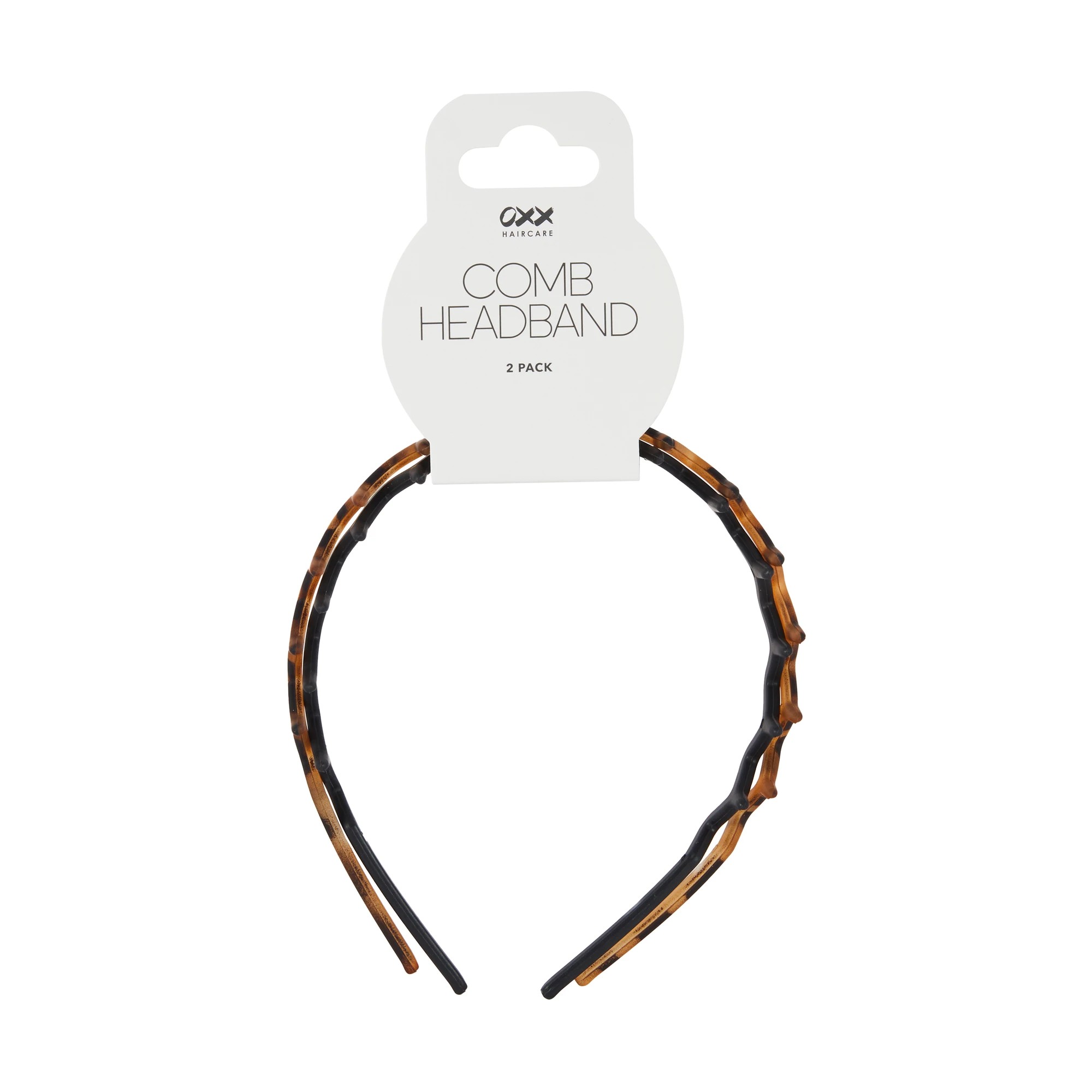 4 OXX Haircare 2 Pack Comb Headband - Black and Brown, 4 of 4