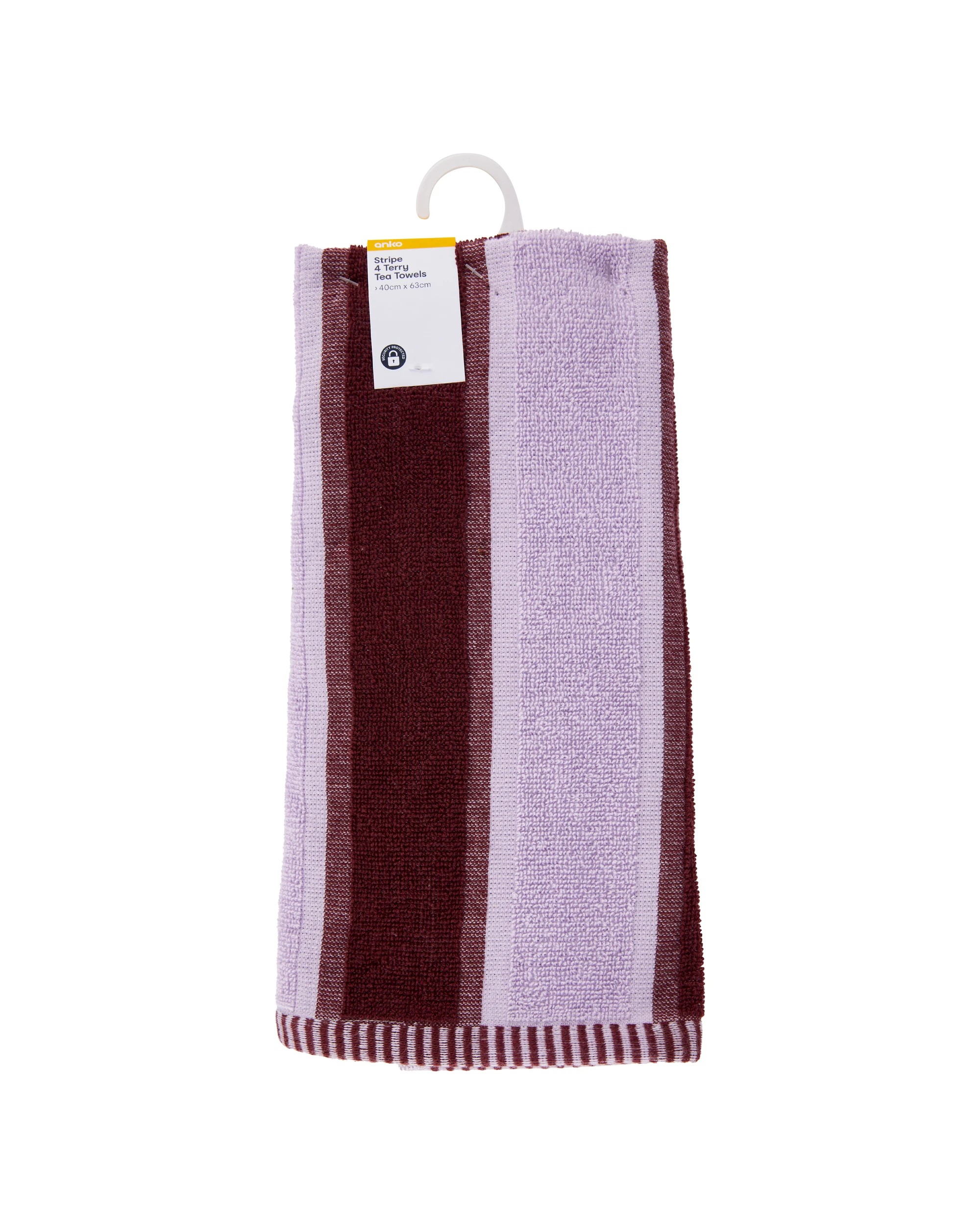 7 4 Pack Lilac Stripe Terry Tea Towels, 7 of 7