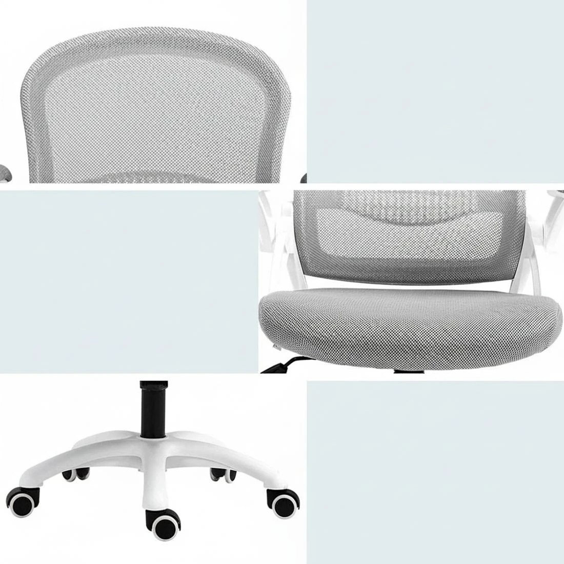 6 Artiss 2x Mesh Office Chair w/ Flip Up Arms Computer Desk Chair Mid Back - Grey, 6 of 6