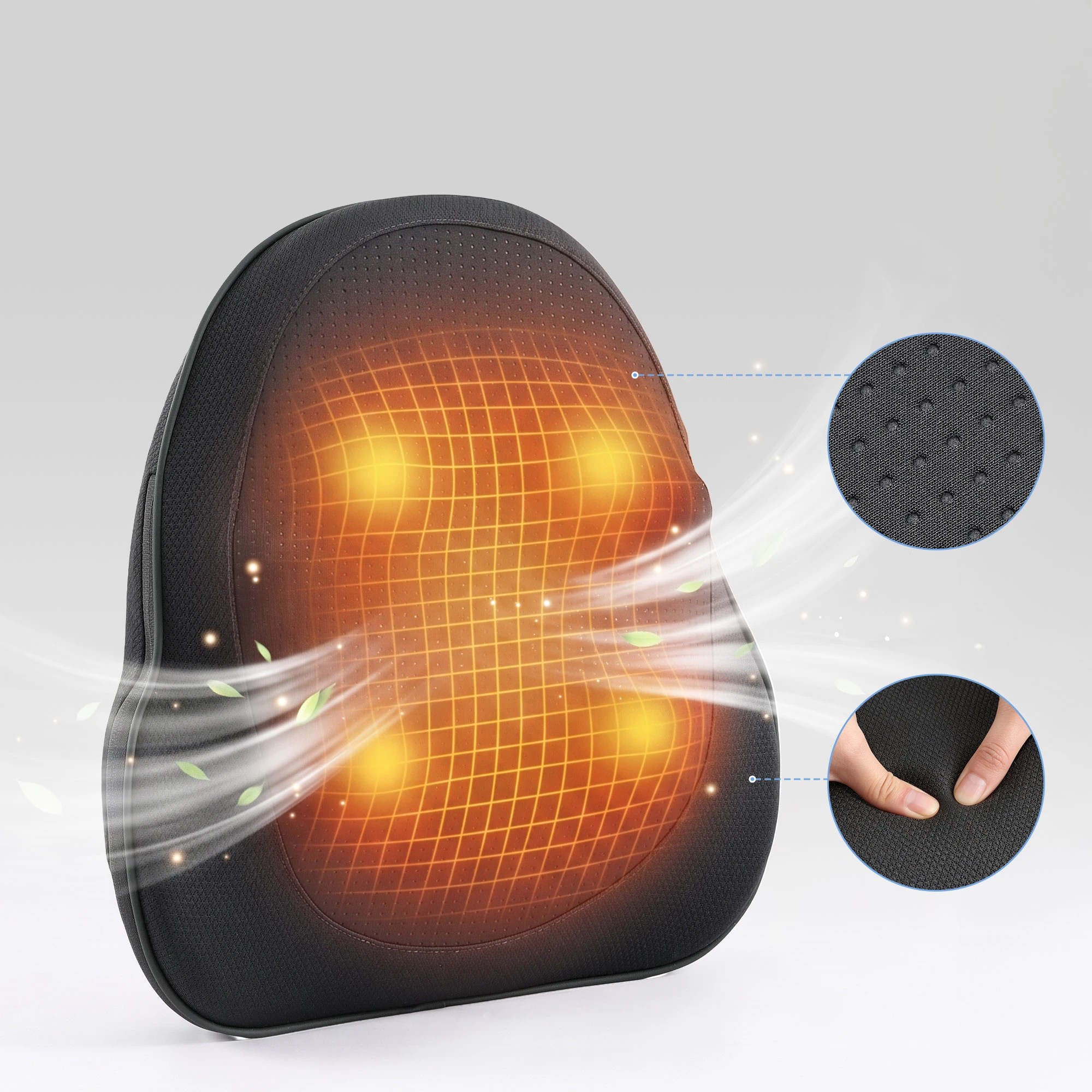 5 Livemor Back Massager with Heat, Cordless Neck & Shoulder Massage Pillow for Pain Relief - Black, 5 of 7