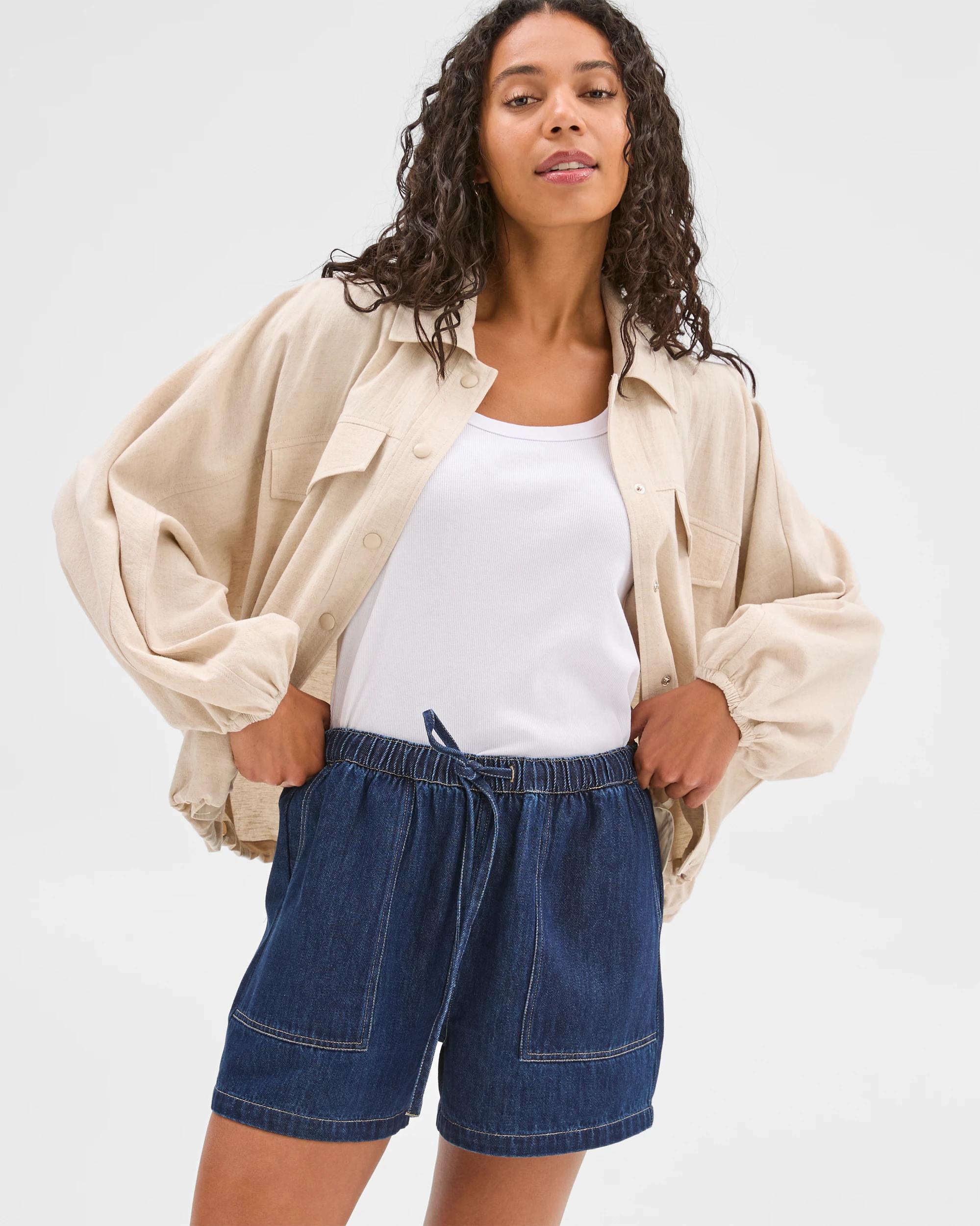 2 Target Pull On Relaxed Denim Shorts RINSEWASH, 2 of 6