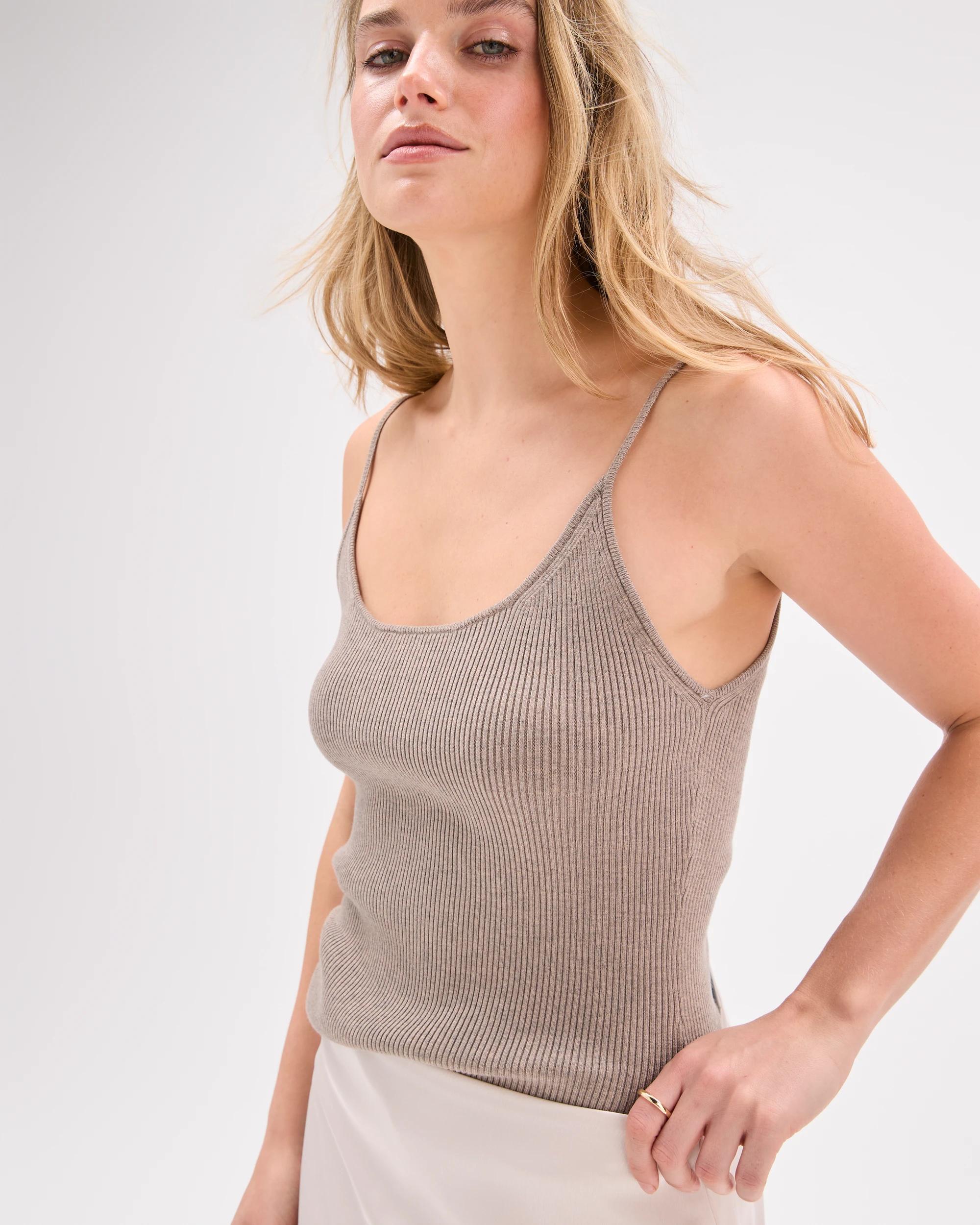 4 Lily Loves Knitted Cami TAUPE MARLE, 4 of 8