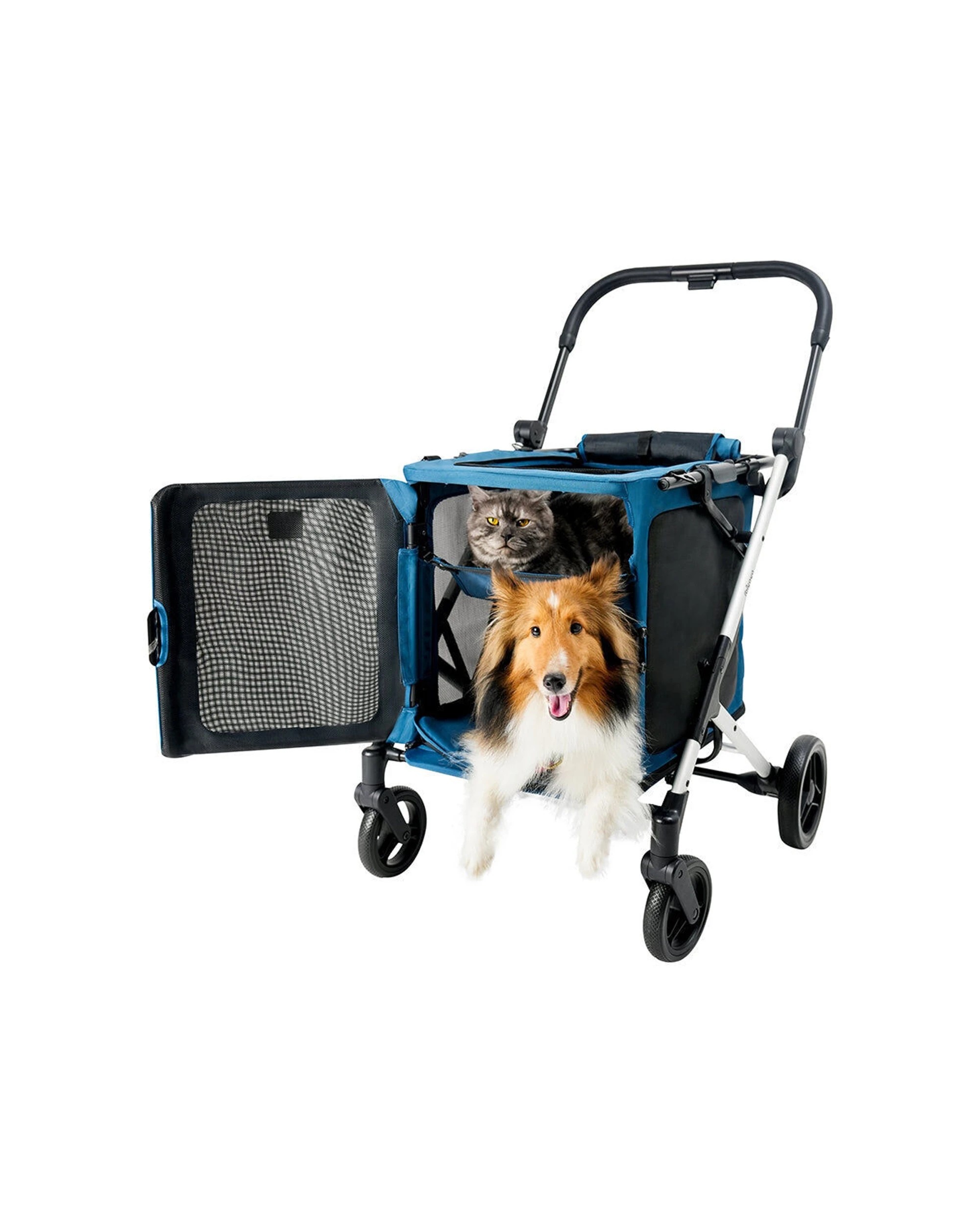 6 Ibiyaya Bigbuddy Folding Pet Stroller Crate Carrier Combo For Large Dogs - Blue, 6 of 7