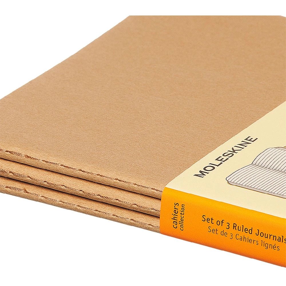 5 Moleskine Cahier Ruled Notebooks Large Kraft 3 Pack, 5 of 5