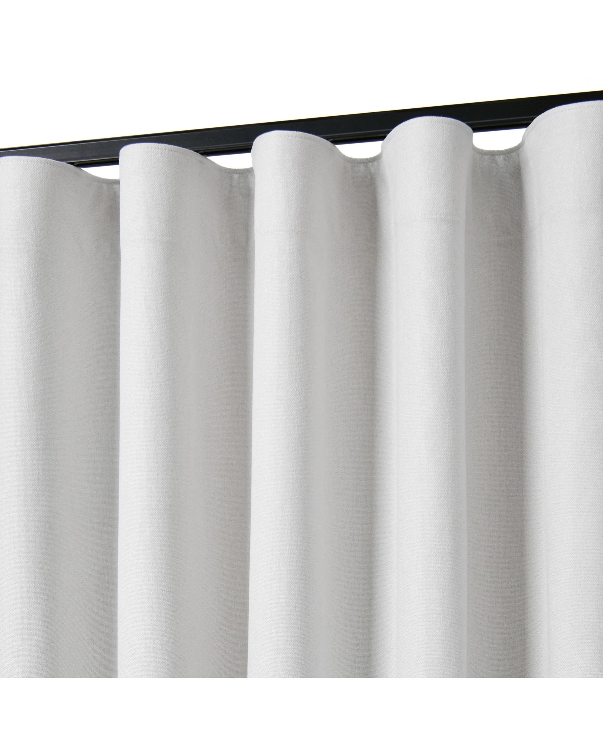 2 Cadence & Co. Bennett Faux Linen Blockout S-Fold Curtain 385x280cm - Fits 220cm Track - Cloud, 2 of 5
