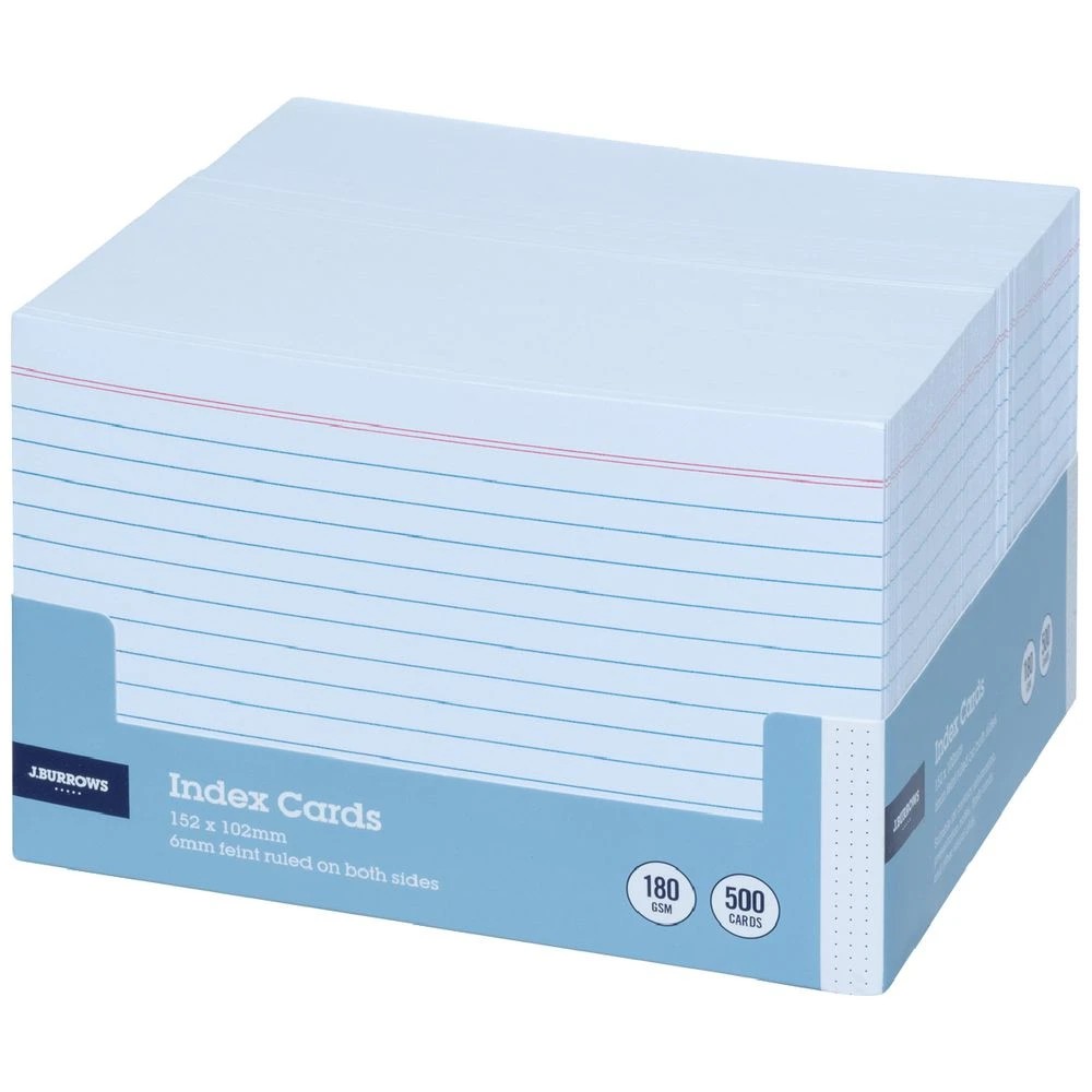 1 J.Burrows Index Cards Ruled 152 x 102mm White 500 Pack, 1 of 3