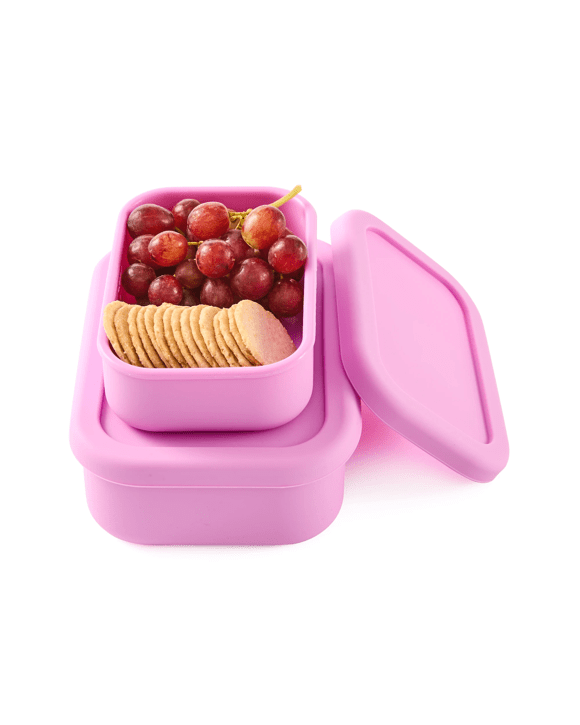 2 Pack Lilac Silicone Snack Box