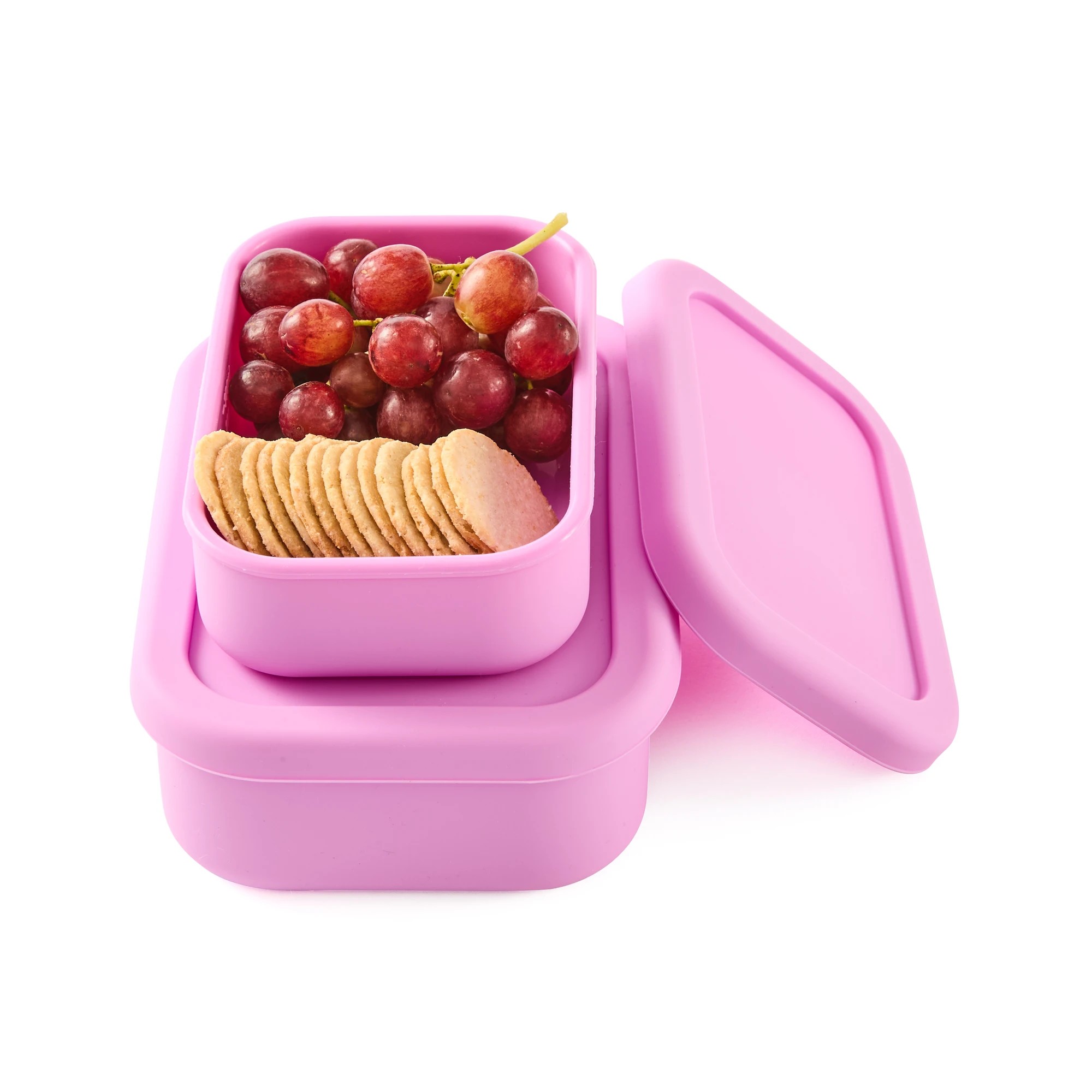 1 2 Pack Lilac Silicone Snack Box, 1 of 10