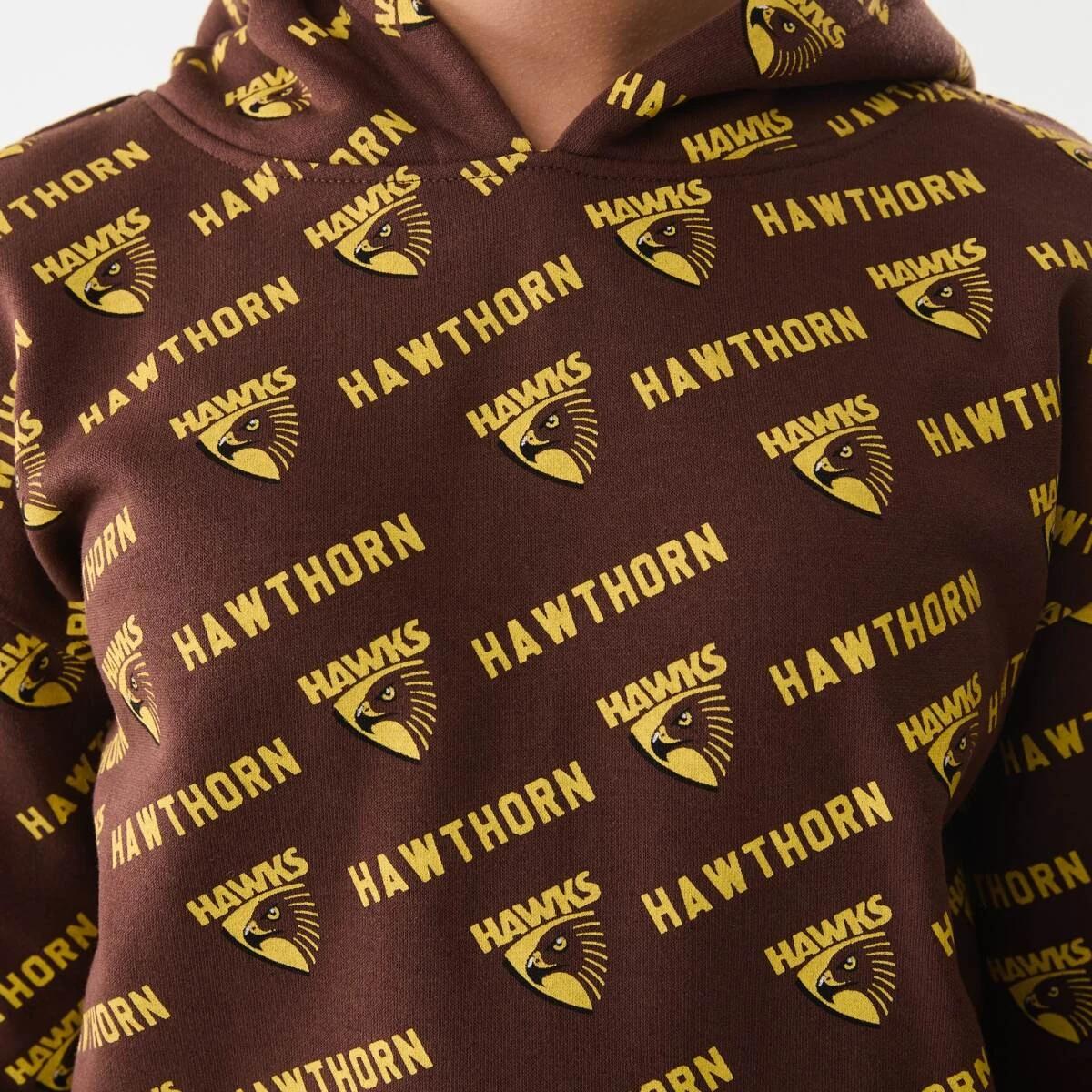 6 Official AFL Kids All Over Print Hoodie Hawthorn, 6 of 9