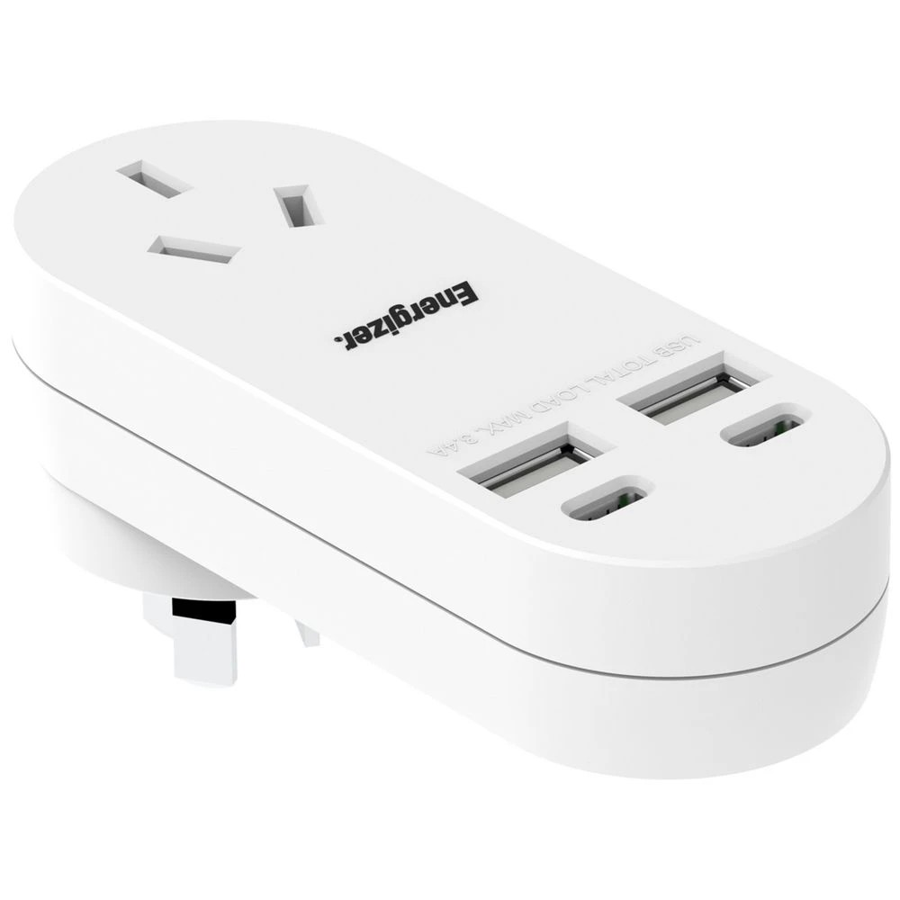 2 Energizer Single Outlet Power Strip USB-A + USB-C, 2 of 6