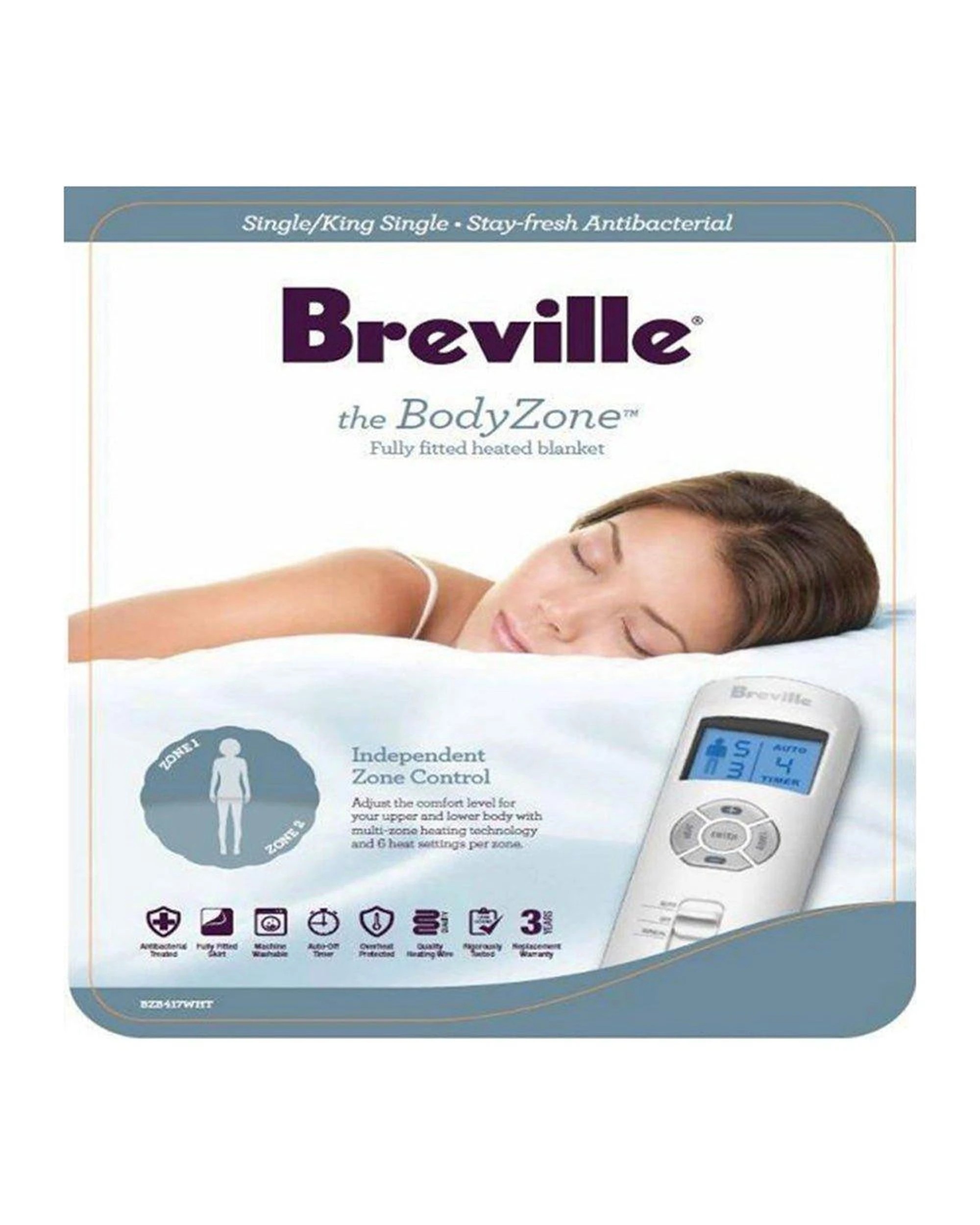 4 Breville BZB437WHT BodyZone Queen Fitted Electric Blanket - Queen Bed - White, 4 of 4